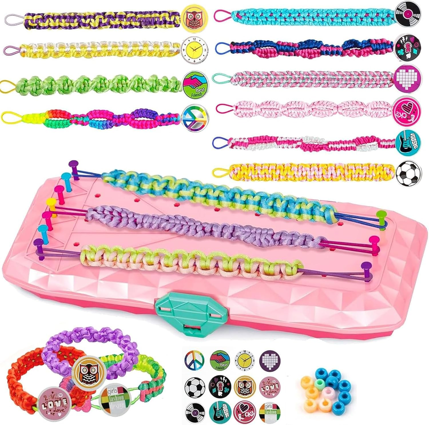 CYZAM Friendship Bracelet Making Kit, Art and Craft Set for Kids Ages 8-12, DIY Bracelet String Maker Kit Toys for Teens 6 7 8 9 10 11 12 Years Old Girls image number 3