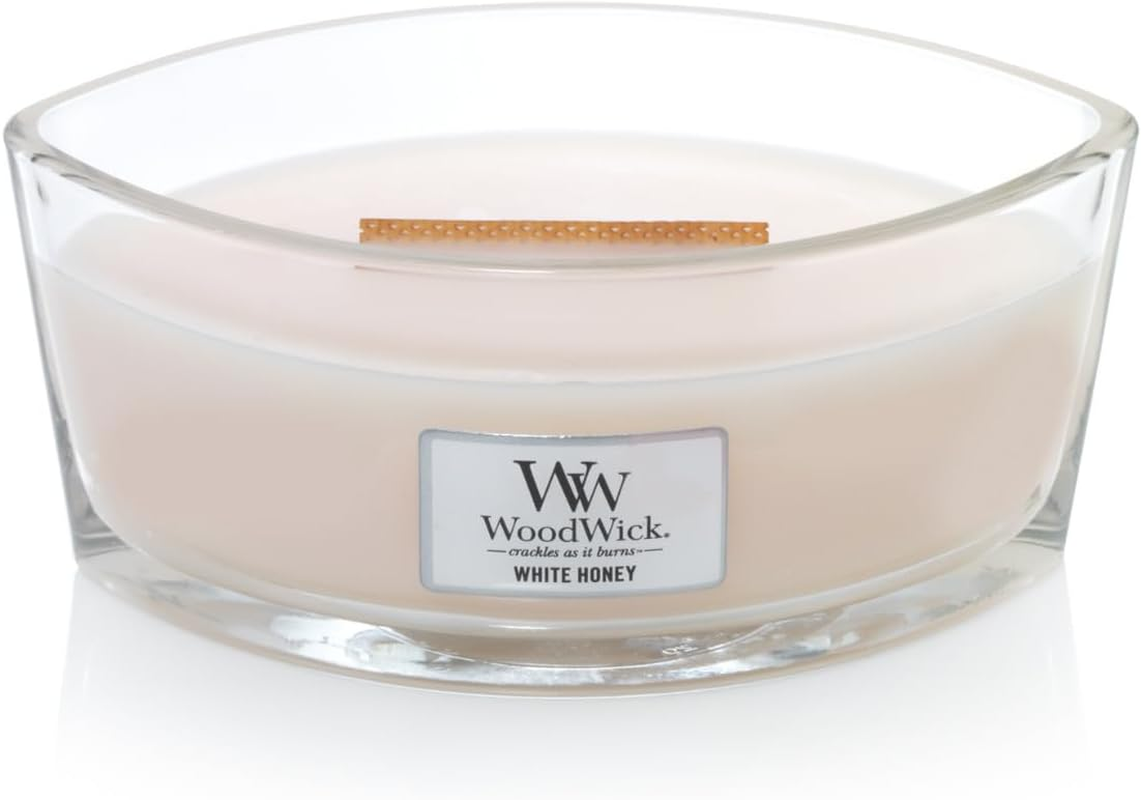 Woodwick White Honey Jar Candle, Ellipse image number 1
