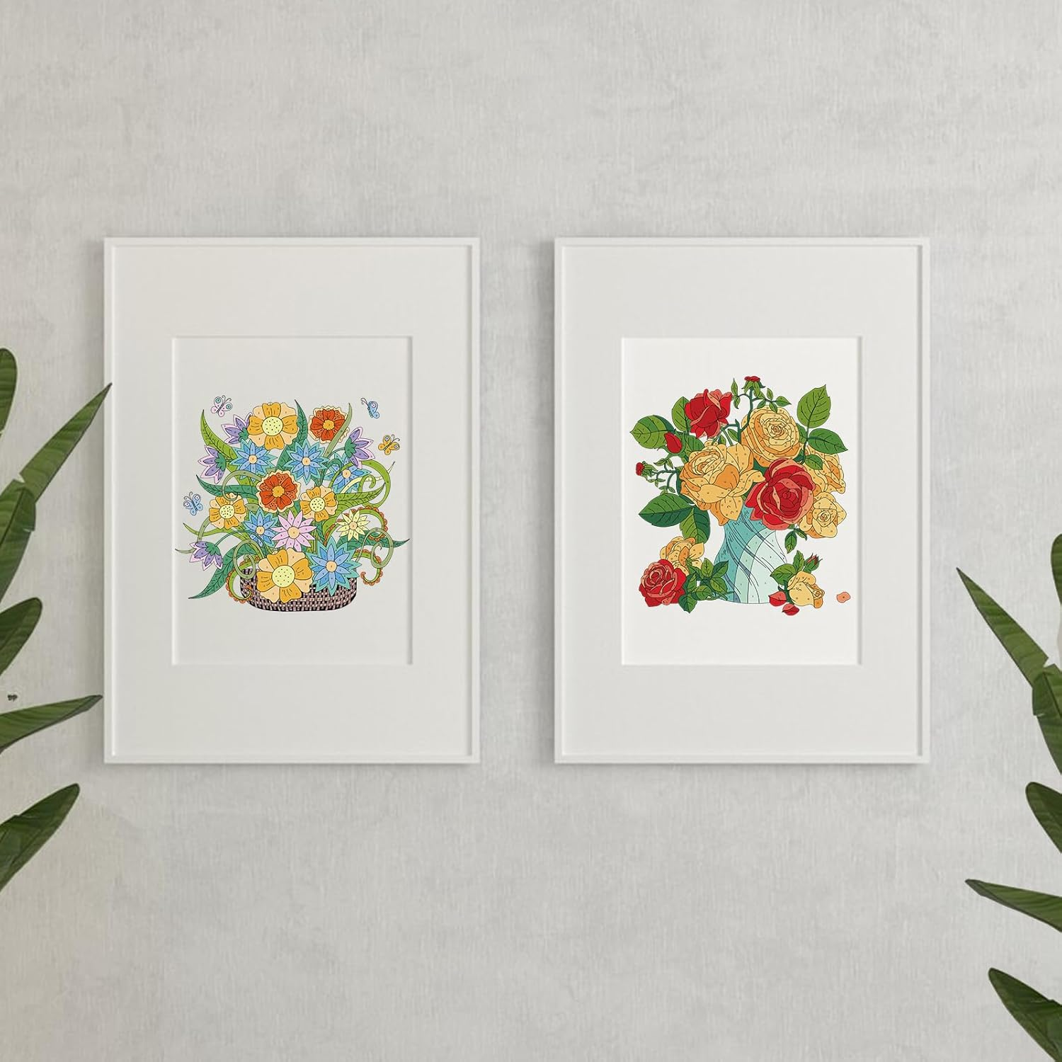 Jadeso Colour by Numbers Adult Colouring Book, Colouring Book for Adult Relaxation, Adult Colouring Book for Women, 30 Pages of Flower Patterns with Top Spiral Bound, Colour by Numbers for Adults, A4 Size with Cardboard image number 4