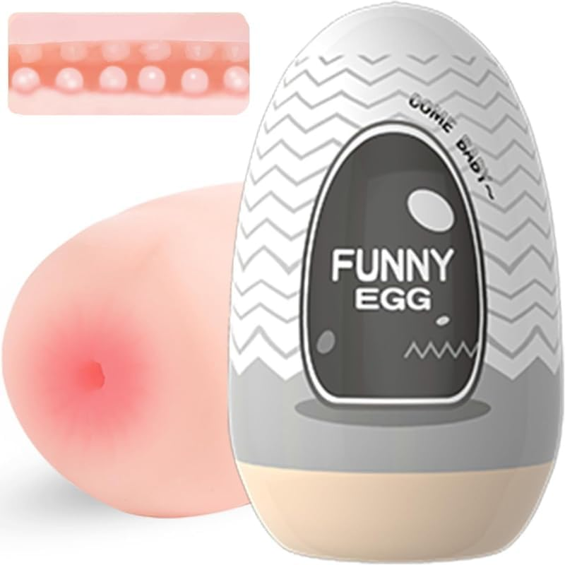 ZERKOR EGG Male Masturbator Sex Toy for Men, Flesh Realistic Textured Anus Male Stroker Light Male Sex Toys, F*Ck and Suck Mouth Cup, Soft Compact Egg for Gay and Straight Men image number 3