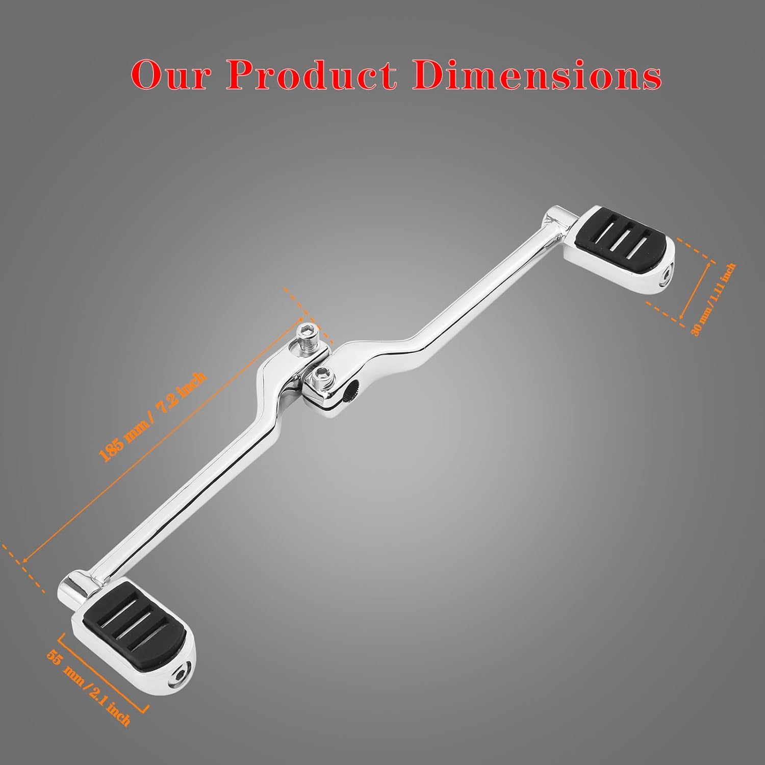 LDJXDADI Heel Toe Shifter Lever Pegs,Front Rear Shift Peg Fit for Harley Touring Street Glide Road King Road Glide Electra Glide 1988-2024, FL Softail 1986-2017, Trike 2008-2024 Chrome image number 1