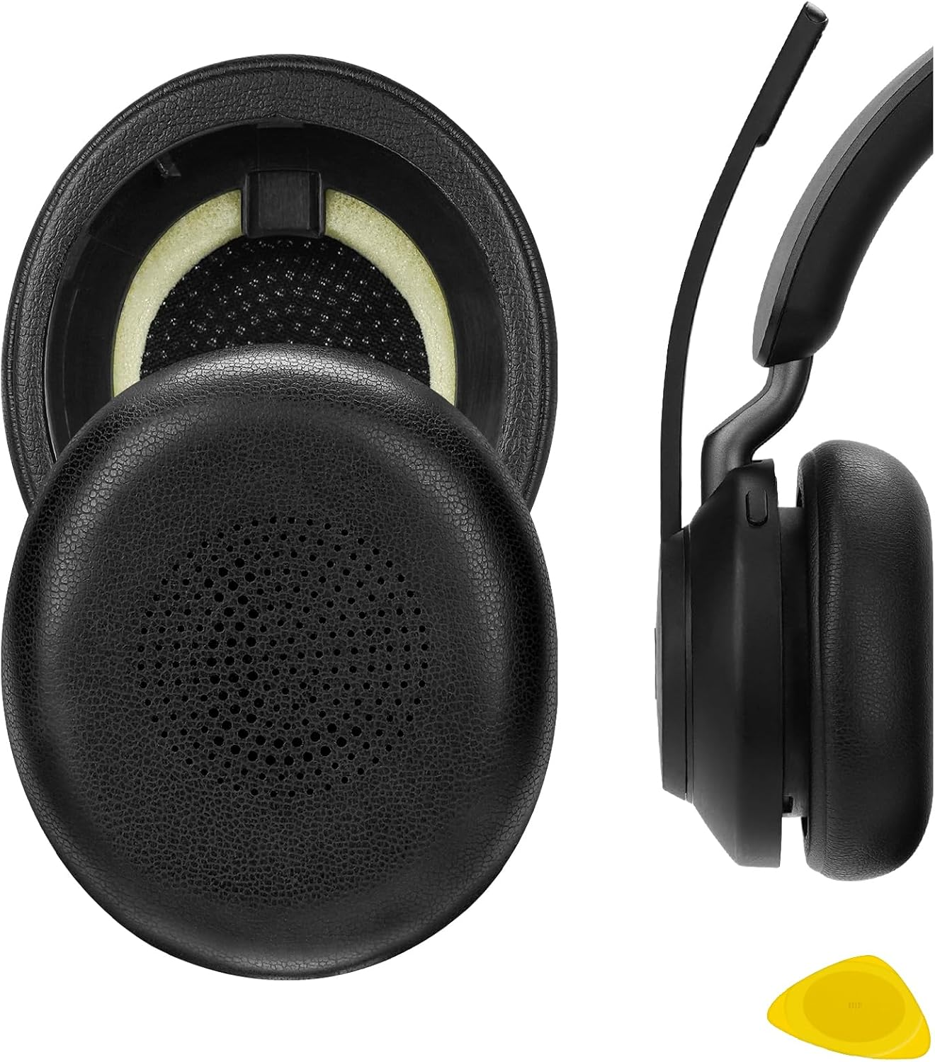 Geekria Replacement Ear Pads Compatible with Jabra Evolve2 65 (65MS 65UC USB)/ Evolve2 40 (40UC 40MS USB)/ Elite 45H On-Ear Wireless Headphones Ear Cushions, Repair Parts (Black) image number 3