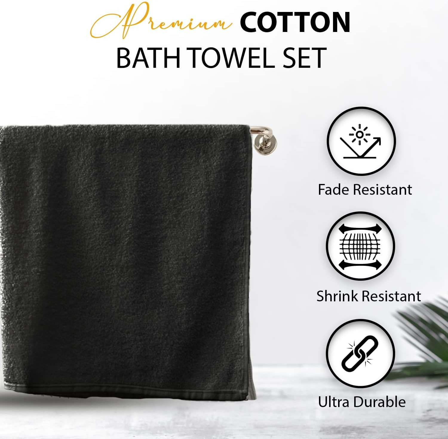 KAHAF COLLECTION 100% Cotton Bath Towels, Grey 24X48 Pack of 6 Towels, Quick Dry, Highly Absorbent, Soft Feel Towel, Gym, Spa, Bathroom, Shower, Pool, Luxury Soft Towels Light-Weight - Grey image number 6