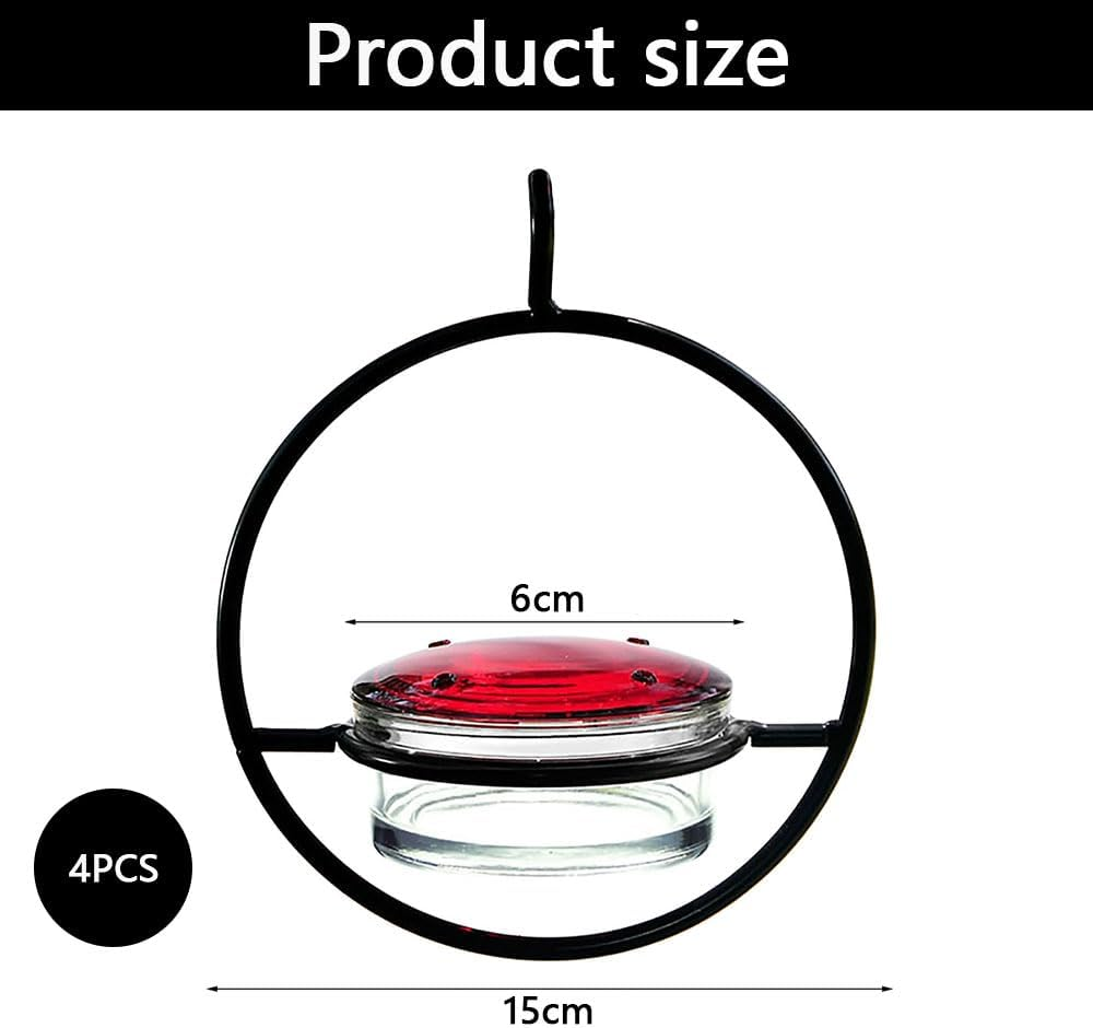 Hummingbird Feeder, 4PCS Circular Hanging Ant & Bee-Proof Hummingbird Feeders for Outdoor Garden, Patio, Backyard - Leak-Proof, Easy to Clean and Refill image number 2