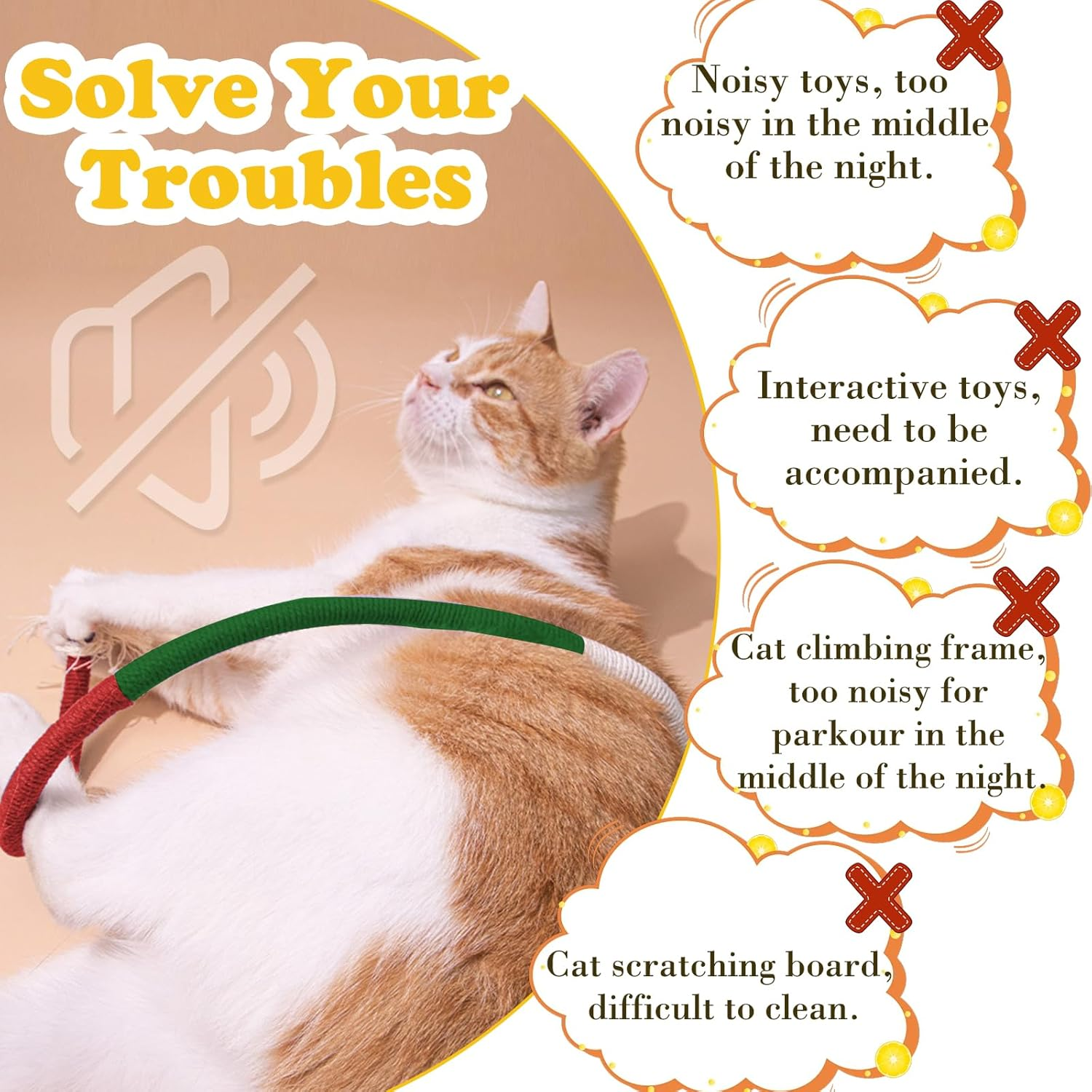 BSITSSS 2 Pieces Catnip Toy Bite Rope, Kitten Teething Chew Toy Rope, Interactive Cat Toy Bite Rope for Indoor Cats, Natural Catnip Cat Chew Teeth Cleaning Stress Release, Cotton Rope Toy image number 3