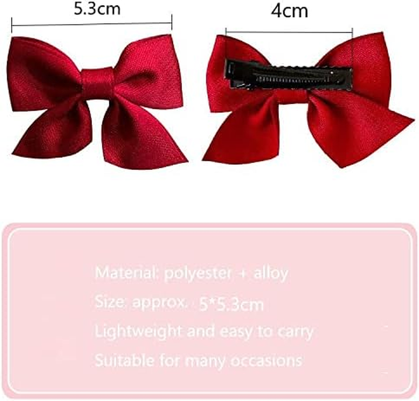 OEIOTEI Bow Hair Clips 2 Pieces Hair Clip Hair Bows Girls Alligator Hair Clips Hair Accessories Small Non-Slip Fashionable Ponytail Hair Clips School Clothes (3) image number 3