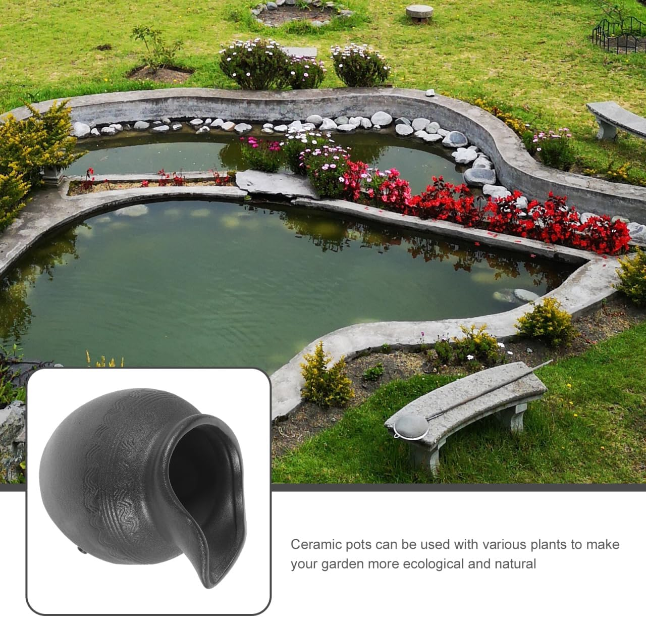 Balacoo Ceramic Jar Waterfall Landscape Decoration Outdoor Indoor Fountain Garden Courtyard Balcony image number 5