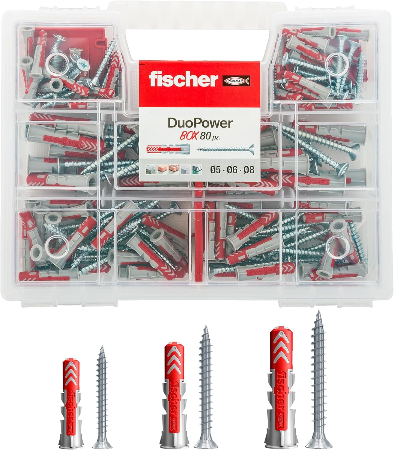 Fischer 544546 Duopower Universal Dowels Kit with Screw, &lrm;Transparent image number 6