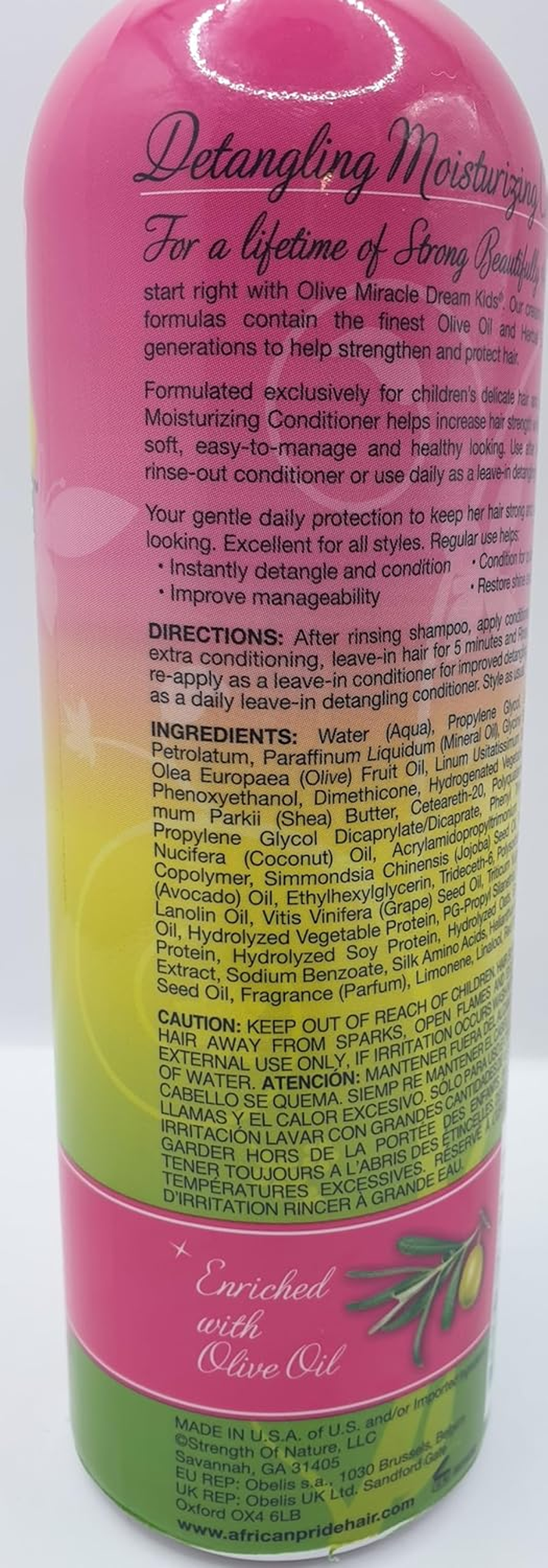 African Pride Dream Kids Olive Miracle | Set of 4 | Detangling Shampoo | 12 Oz | Detangling Conditioner | 12 Oz | Moisturising Oil | 8 Oz | Leave-In Conditioner | 425 G | image number 6