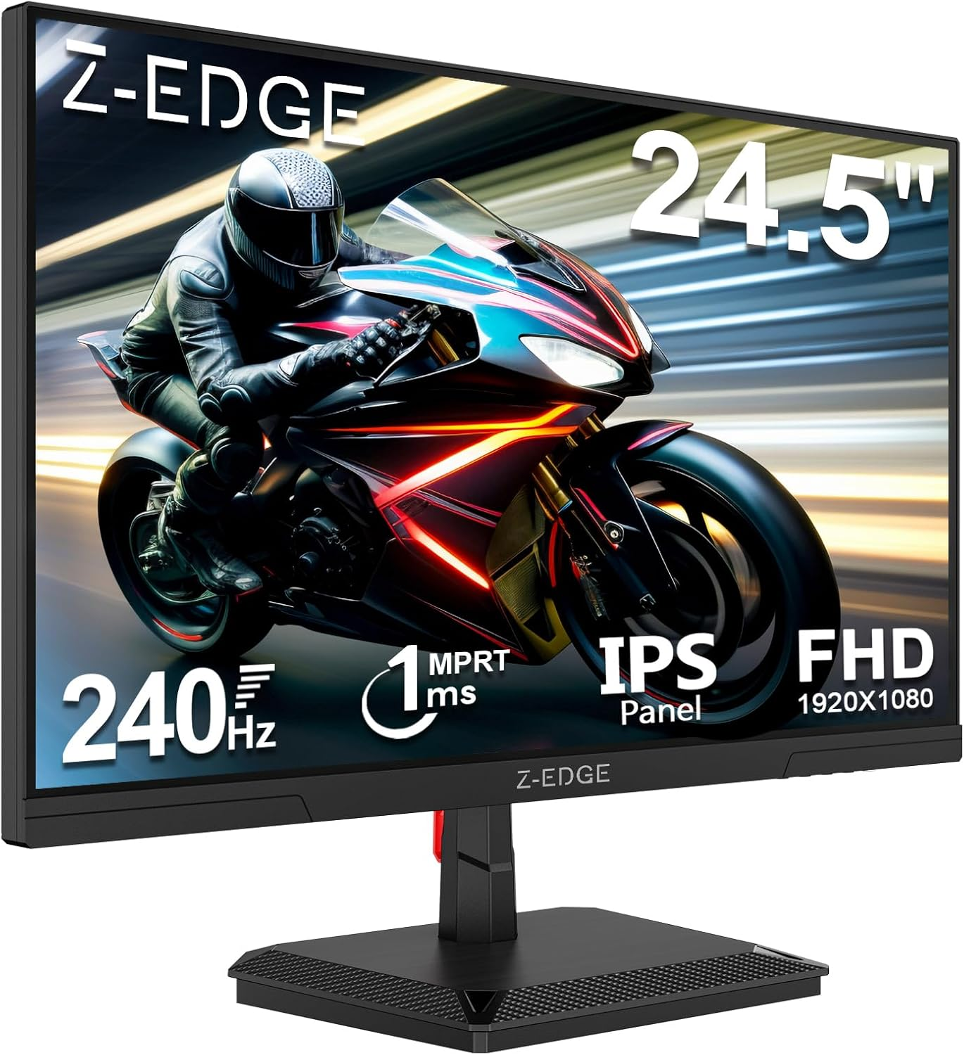 Z-Edge 25 Inch (24.5'') Gaming Monitor 240Hz, IPS Panel, 1Ms MPRT Full HD, Ultra-Thin Bezel, Freesync, HDMI2.0 & Displayport1.4, VESA Mountable, Black, VESA 100X100Mm (HDMI Cable Included) image number 5