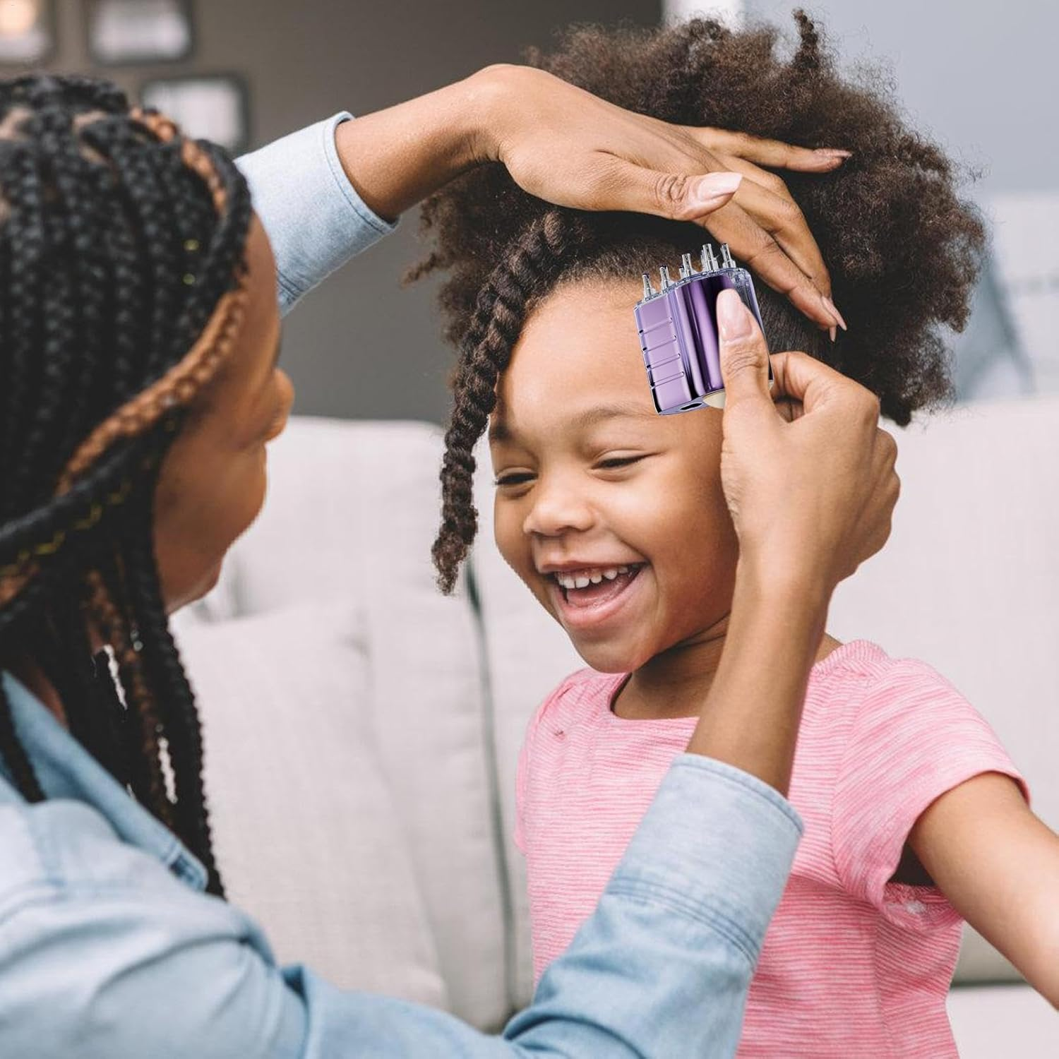 Electric Hair Oil Applicator, Scalp Massager, Hair Growth Brush, Red Light, Vibration Massage, Microcurrent Technology, Home & Travel Use, 2.32 X 1.38 X 2.52 Inches