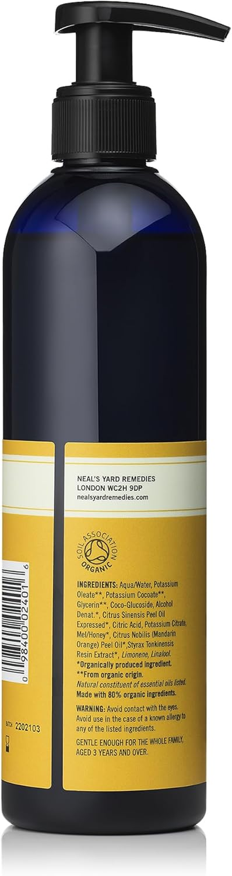Neal'S Yard Remedies Bee Lovely Hand Wash, Gentle & Nourishing, Scented Liquid Soap with Mandarin & Orange Essential Oils, 295 Ml image number 1