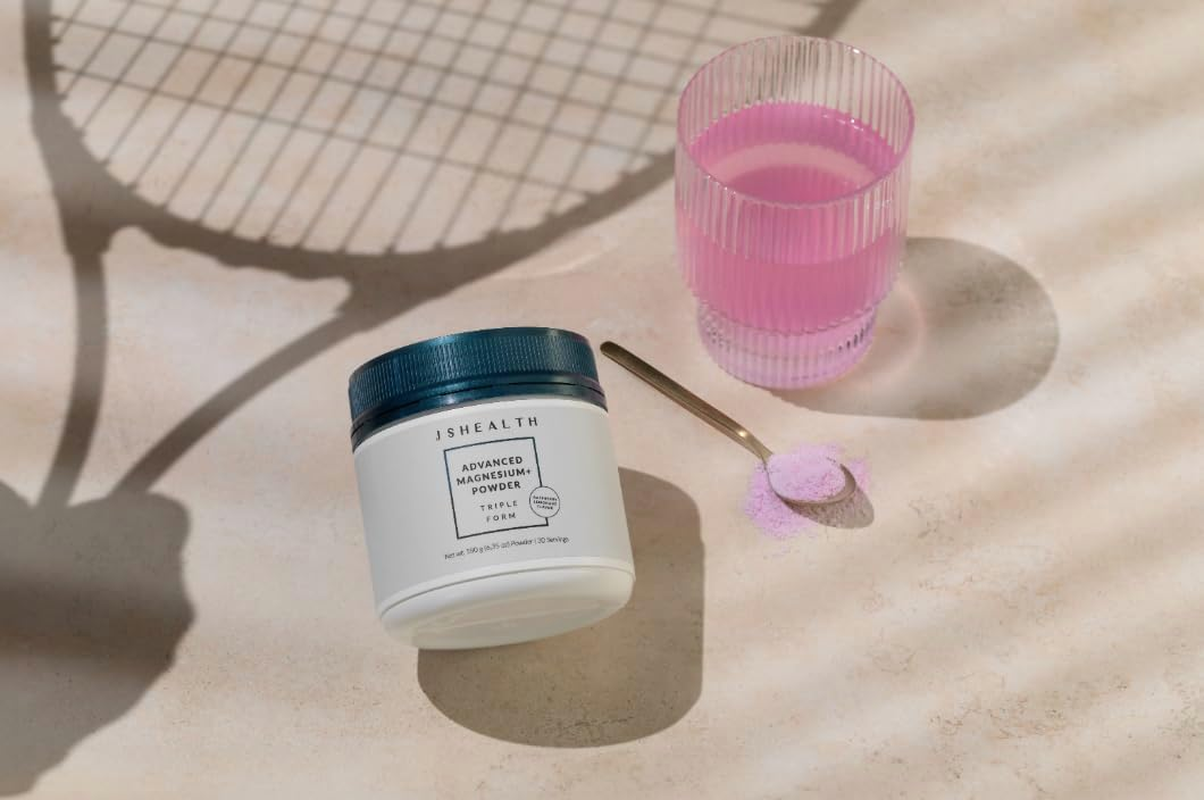 Jshealth Vitamins Advanced Magnesium+ Powder Formula | Raspberry Lemonade Flavour | Muscle Relaxation Supplement with Three Forms of Magnesium for Absorption | Magnesium Glycinate Dihydrate, Magnesium Citrate, Magnesium Amino Acid Chelate | Muscle Function Support | Energy Production Support | (270 G) image number 2