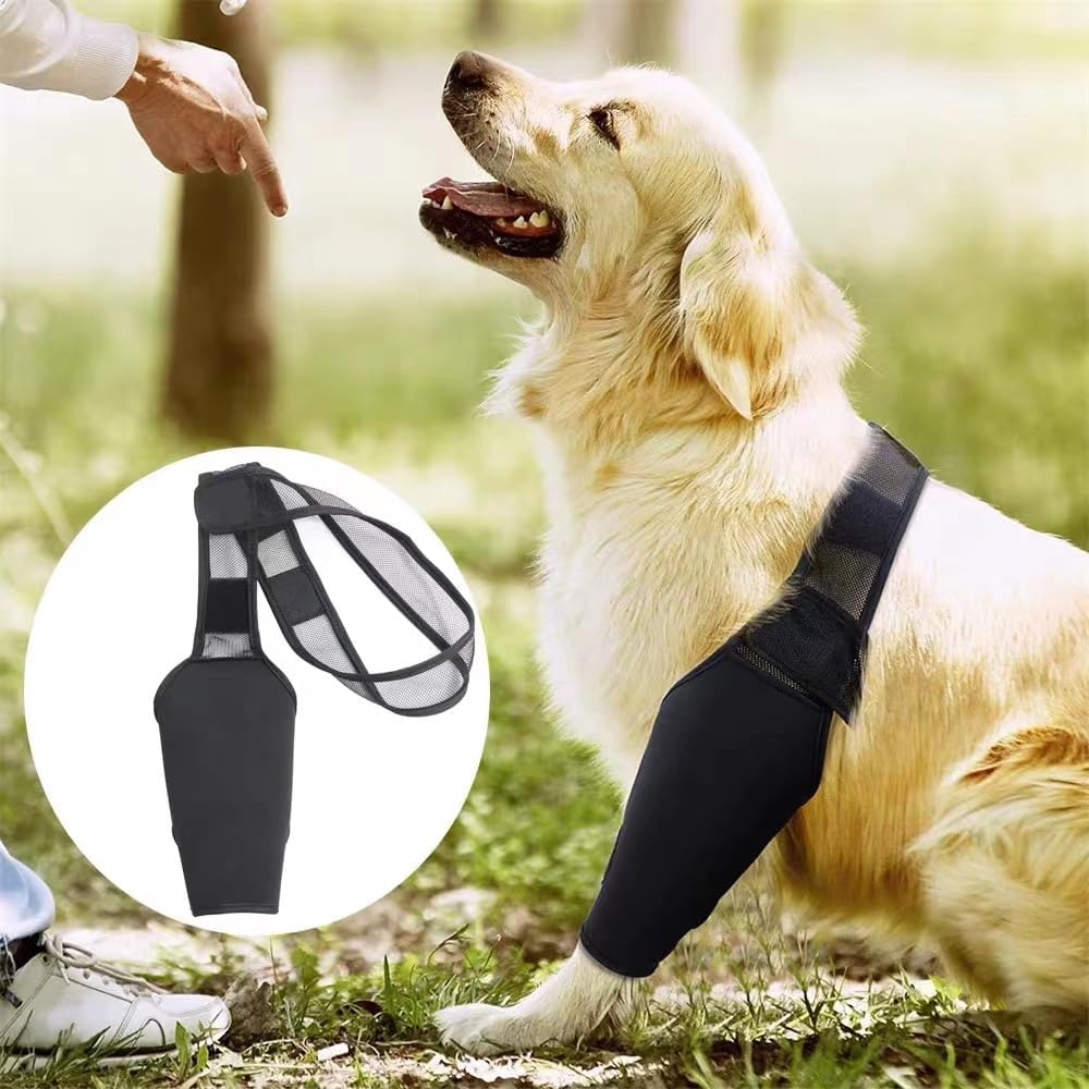 Dog Elbow Protector, Dog Elbow Brace Protector Pads for Canine Elbow and Shoulder Support, Dog Knee Leg Sleeve for Dysplasia, Arthritis, Pressure Sores, Shoulder Dislocation (L, Black) image number 2