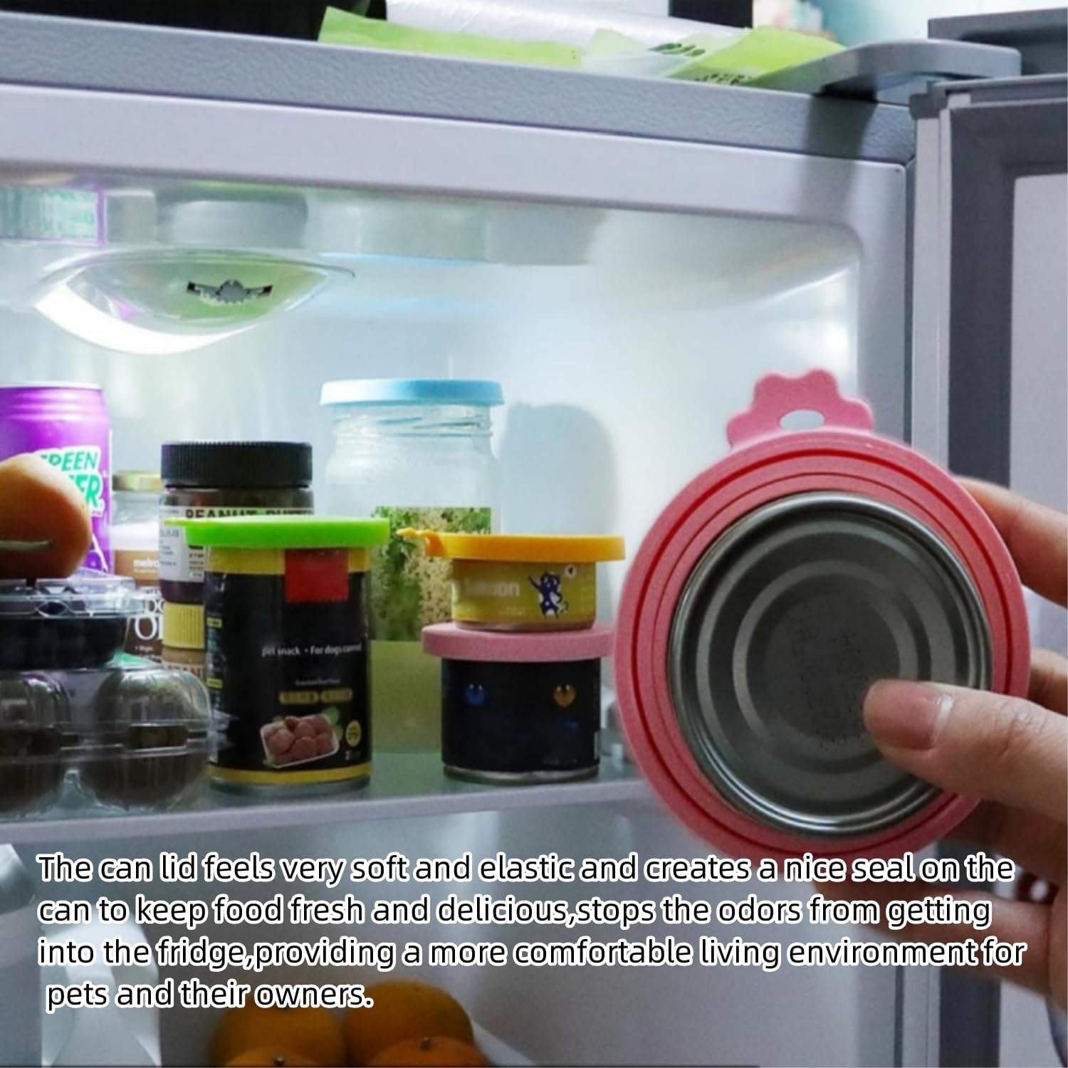 4Pack Pet Can Covers,Dog Cat Food Can Lids,Universal BPA Free,Silicone Pet Food Can Lids Covers,Fits Most Standard Size Dog and Cat Can Tops for Pet Food Storage image number 2