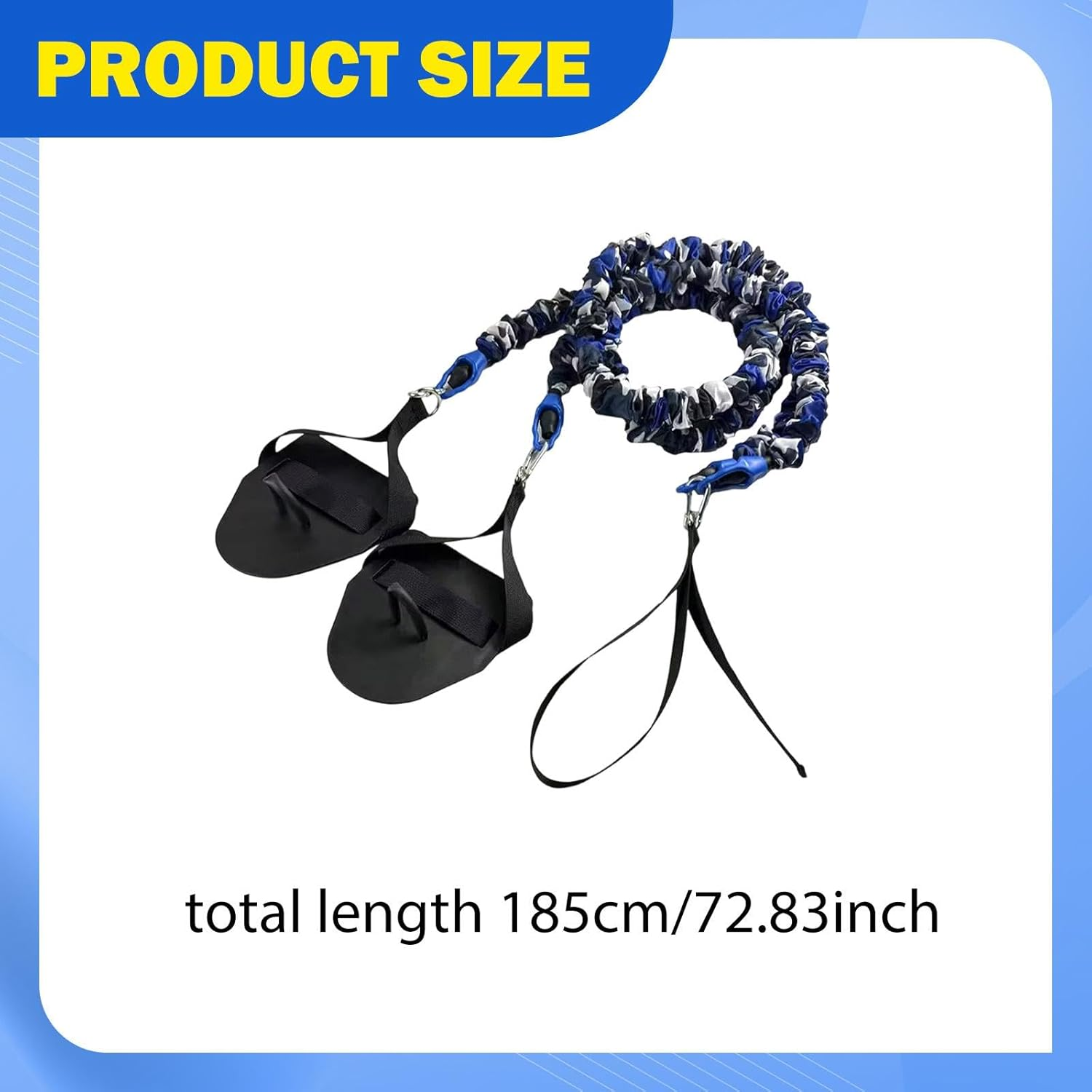 Ａ Aternee Swimming Resistance Band Bungee Cord Arm Strength Exercise Elastic for Women Men Latex Dryland Cord Training Equipment, Blue 50Lbs - Green 30Lbs image number 4