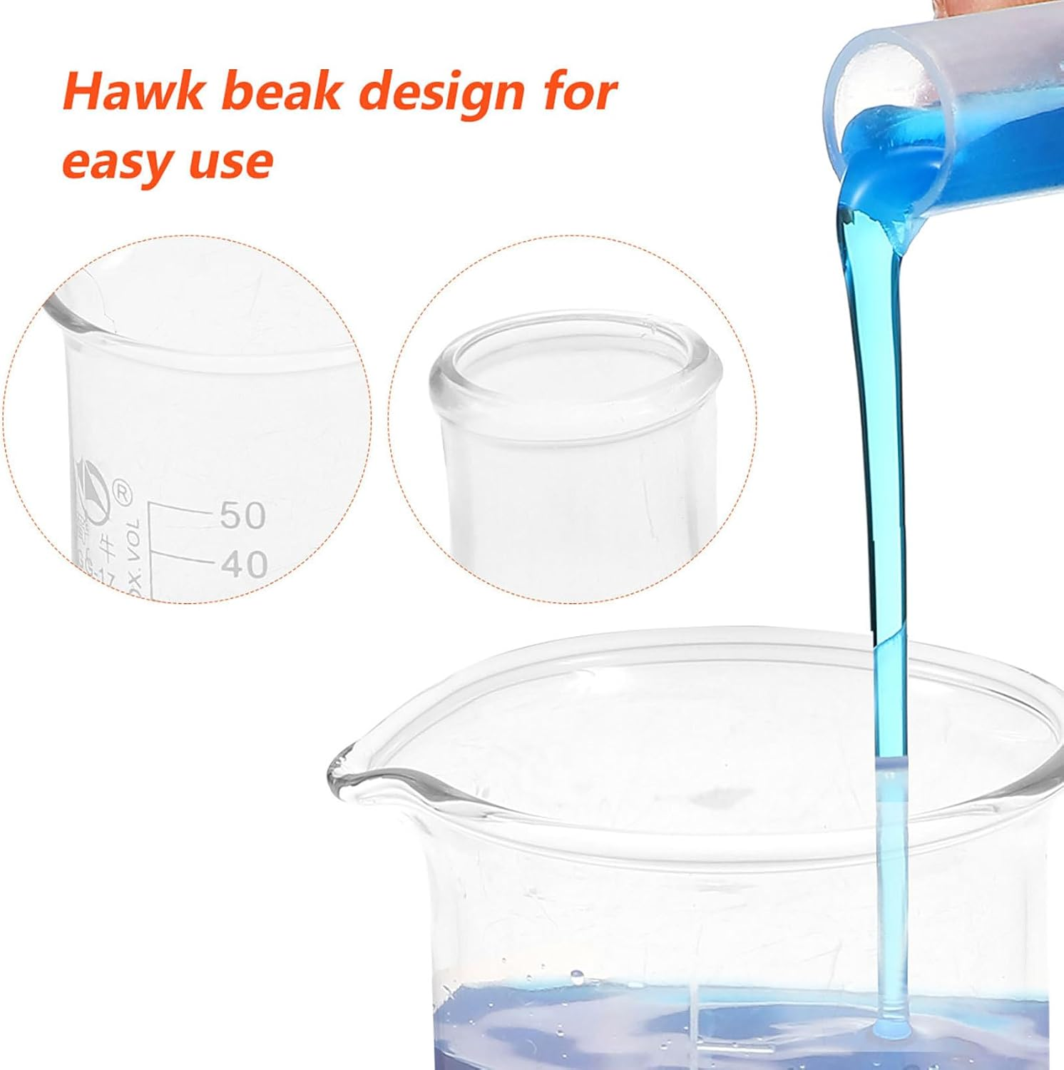 Baluue 3Pcs Container Beaker Bottle Gag Thick Glassware - Cylinder Conical Beakers Liquid Graduation Tube Ml Test Cylinders Supplies Measuring Graduated Erlenmeyer Glass Scientific image number 1