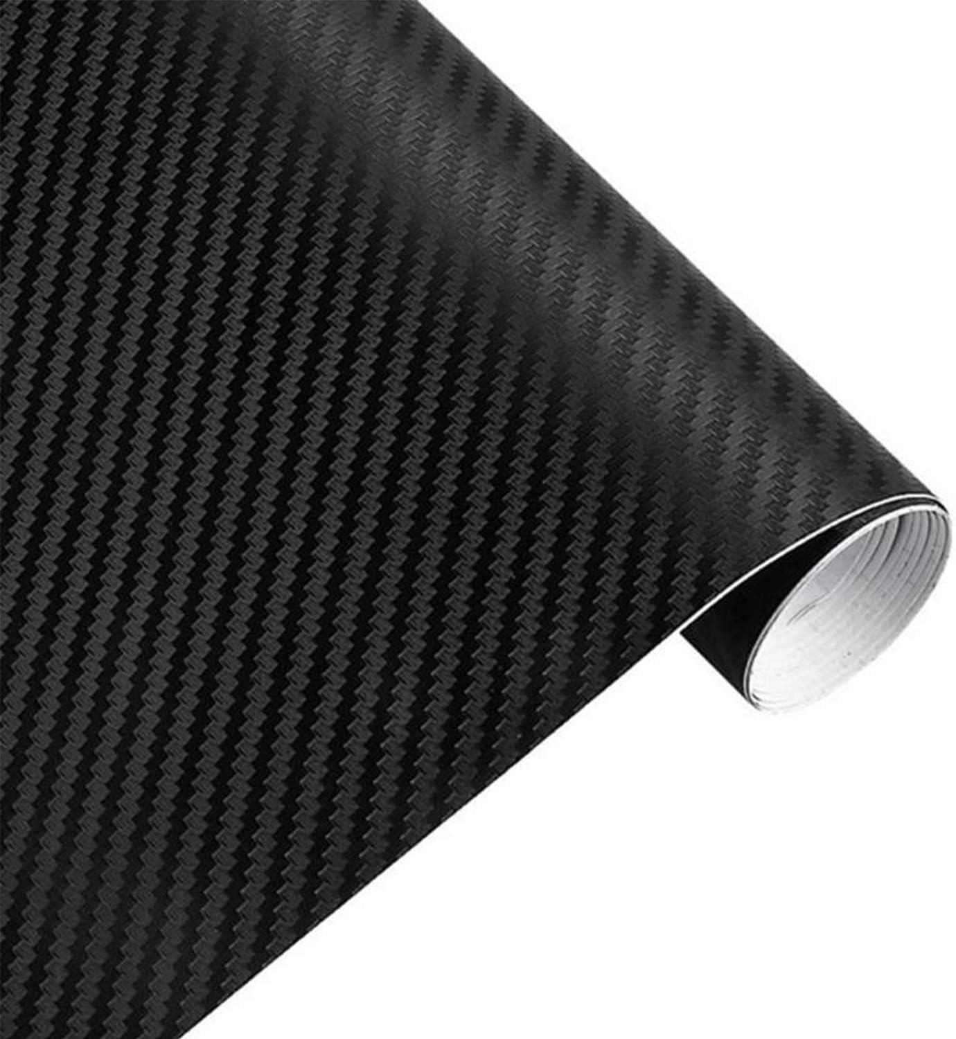 Carbon Fibre Vinyl Wrap Roll with Plastic Scrapers, 1500 X 300 Mm Self-Adhesive Vinyl Sticker Tape for Cars Auto and Motorcycle DIY, Interior/Exterior, Textured 3D Effect, Matt Black image number 3