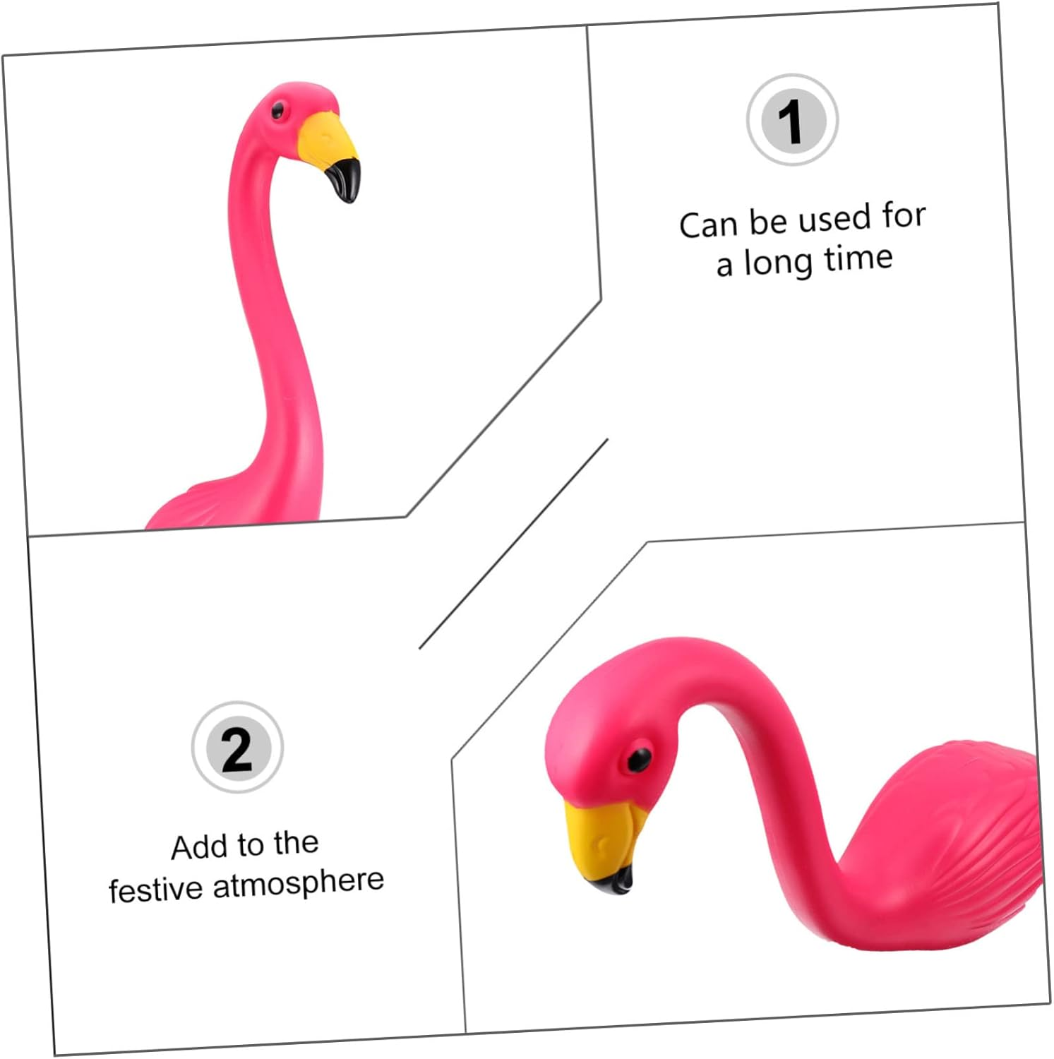 NULYLU 2Pcs Vivid Flamingo Garden Stake Decor Lifelike Flamingo Sculpture Lawn Insert Pink Decoration for Outdoor Spaces for Patios and Gardens image number 4