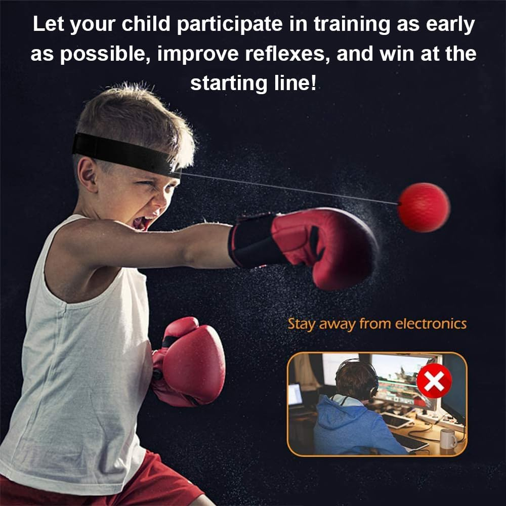 Boxing Reflex Ball Headband Set, Training Coordination Ability to Vent the Ball, Suitable for Speed and Hand-Eye Coordination Training Boxing Equipment, Include 2 Ball and 1 Adjustable Headband image number 4