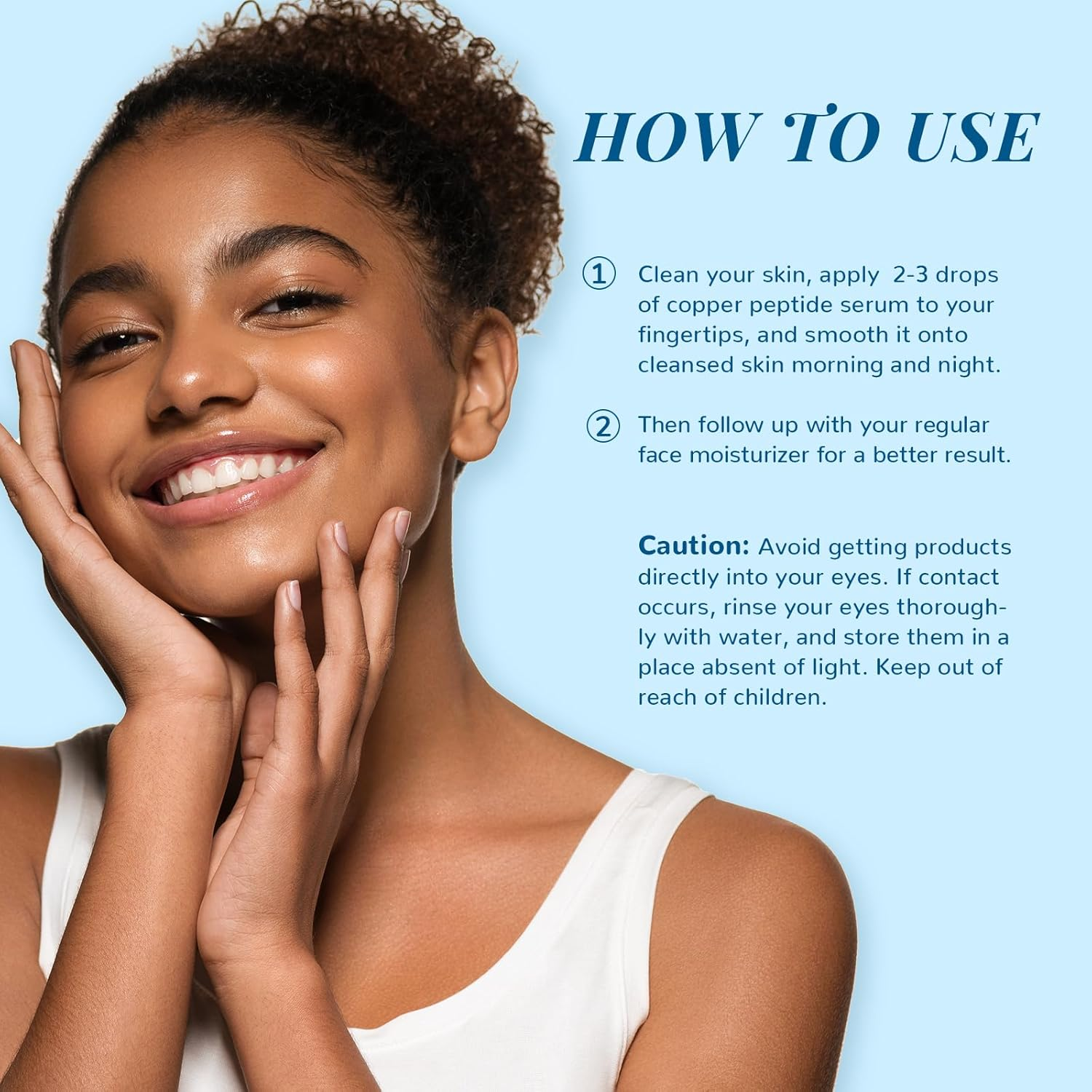 ANAI RUI Copper Peptides Serum for Face -Copper Peptide Face Serum + Hyaluronic Acid - Reduces Fine Lines & Wrinkles, Plumping and Radiant Skin, 1.Fl.Oz image number 6