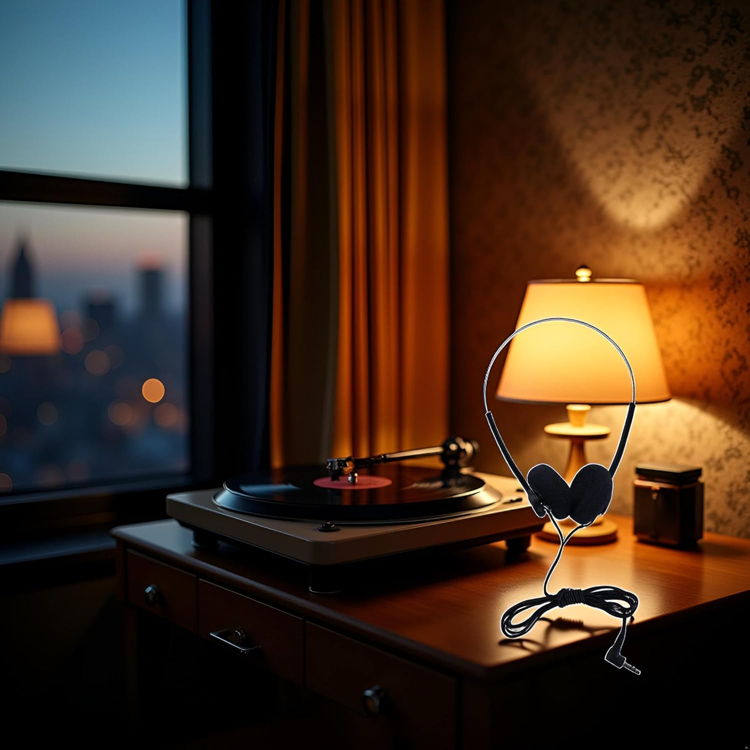 Black Retro on Ear Headphones, Wired Stereo Headphones, Walkman Headphone, Lightweight Portable Headphone with Adjustable Headband,Over-Ear Headphones,Open-Ear Headphones,Headphones and Earbuds image number 2