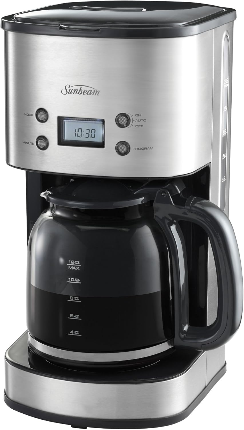 Sunbeam PC7900 Auto Brew Drip Filter Coffee Machine | 12 Cup Programmable Coffee Maker | 1.5L Jug | Delay Timer | Keep Warm Plate | Stainless Steel/Black image number 3