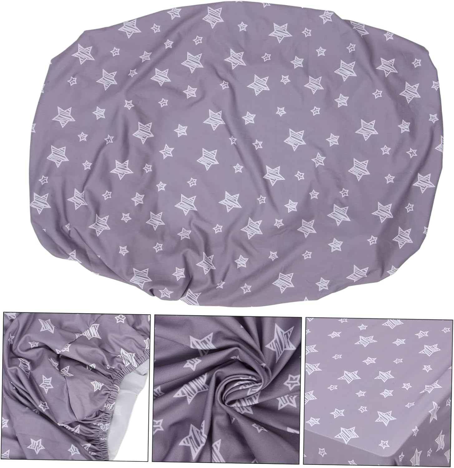 Reusable Changing Pad Cover for Soft Diaper Change Table Fits Standard Changing Pads and Cradle Mattresses Breathable and Comfortable Design Grey Stars Pattern image number 2