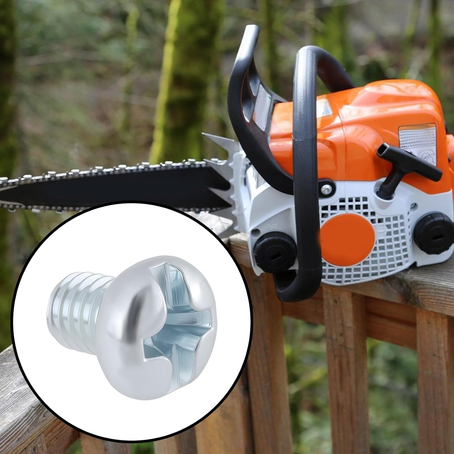 Emsea 4Pcs Quick Adjust Tensioner Gear Screws 9041-319-0600 Compatible with Stihl MS 170 171 180 181 M4X5Mm image number 4