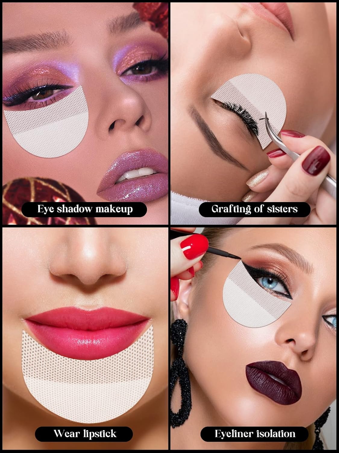 120PCS Eye Shadow Shields, Kalolary Eyeshadow Stencil Stickers for Prevent Makeup Residue, Eye Pad for Eyelash Extensions/Perming/Tinting and Lip Makeup image number 6