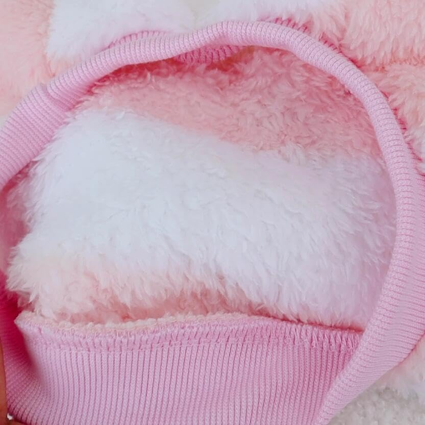 Zunea Striped Dog Sweaters Jumpers for Small Medium Dogs Corgi Warm Fleece Winter Jacket Coats with D-Ring Fuzzy Pullover Puppy Clothes Soft Warm Cold Weather Vest Pet Dachshund Apparel Pink S image number 4