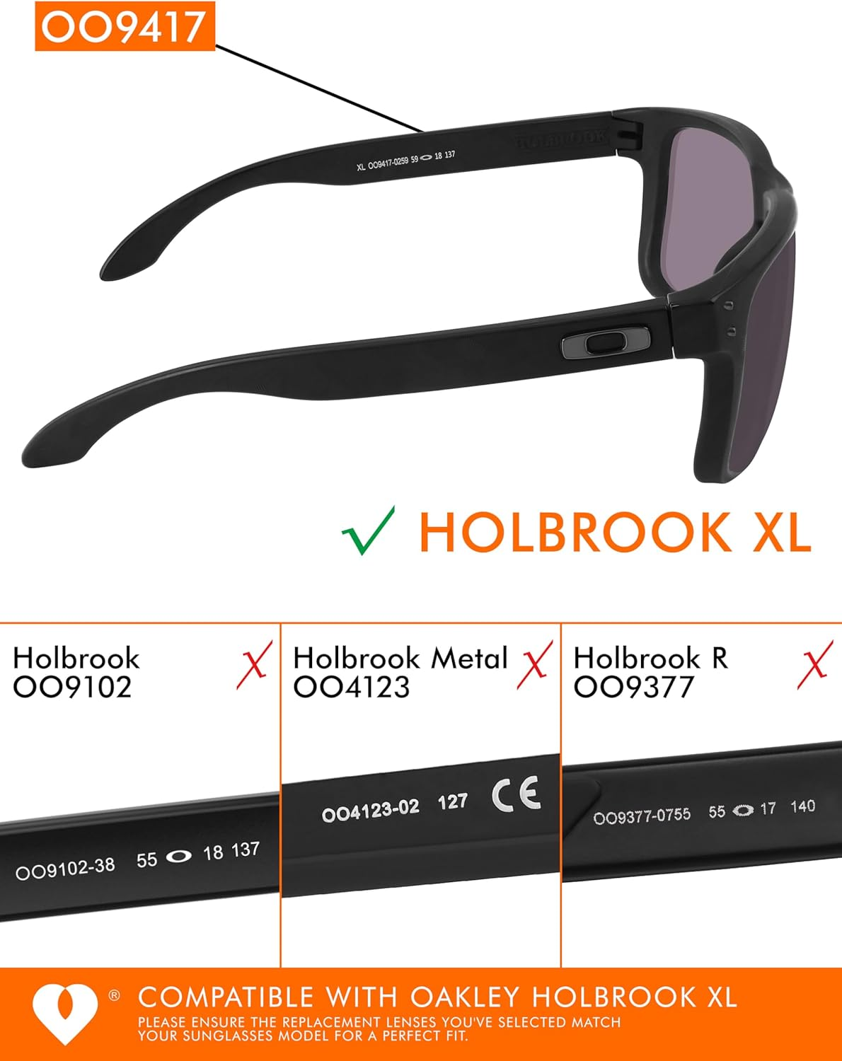 Tintart Performance Lenses Compatible with Oakley Holbrook XL OO9417 Polarized Etched image number 3