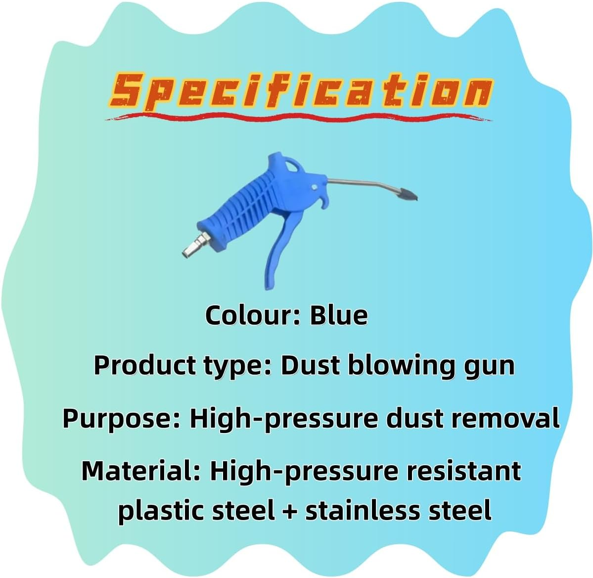 High-Pressure Air Blowing Gun Rubber Protection Curved Nozzle, Dust Removal Tools, Industrial and Household Blower Gun with Sharp Quick Connector, High-Pressure Dust Removal image number 1