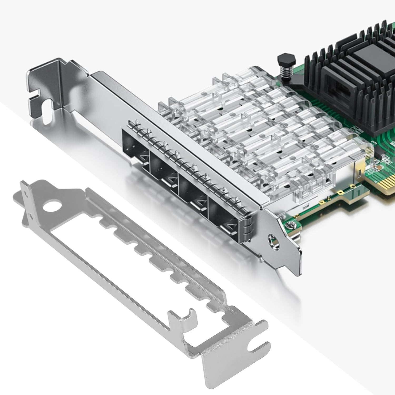 LT Easiyl 2Pcs Network Card Low Profile Bracket with 4 Screw Compatible with Intel X710-DA4 I350-F4 image number 3