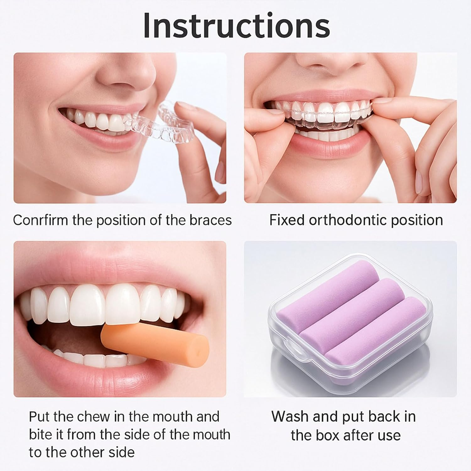 Aligner Chewies for Invisalign Trays, Soft Silicone Chewies for Teeth Aligners, Retainer Bite Blocks, 15 Pieces(5 Box), SZTTY image number 4