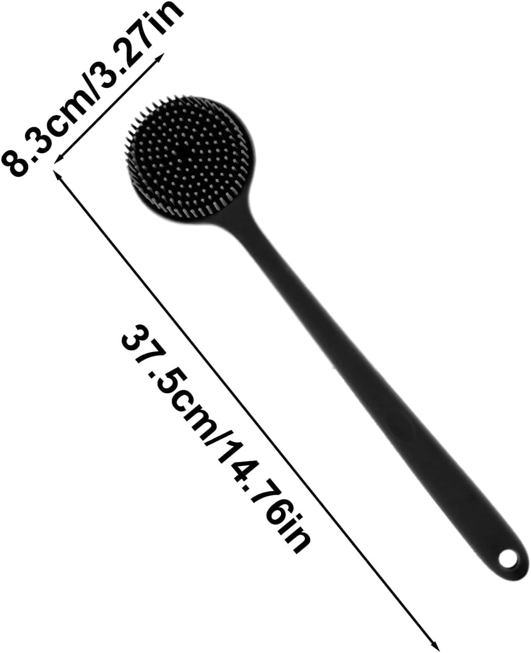 Long Handle Shower Brush, Silicone Back Scrubber with Non-Slip Grip, 2-Sided Exfoliation and Massage for Hard to Reach Areas image number 1