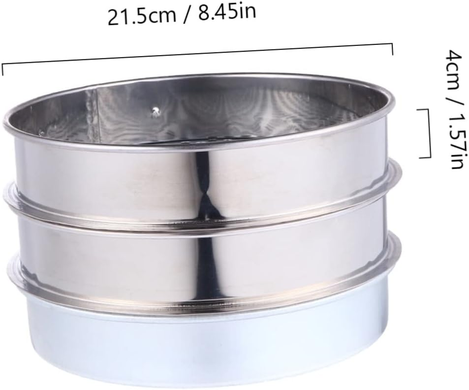 YARNOW 3Pcs Stainless Steel Mesh Sieve Garden Soil Sifter Fossicking Sieve for Soil Strainer