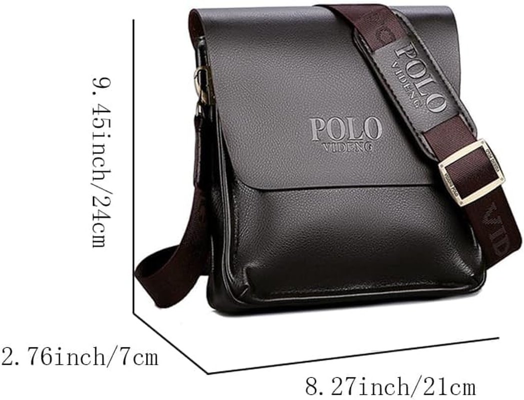 The Leisure Business Single Shoulder Bag Polo Vertical Bag Man Trend Inclined Shoulder Bag-Black