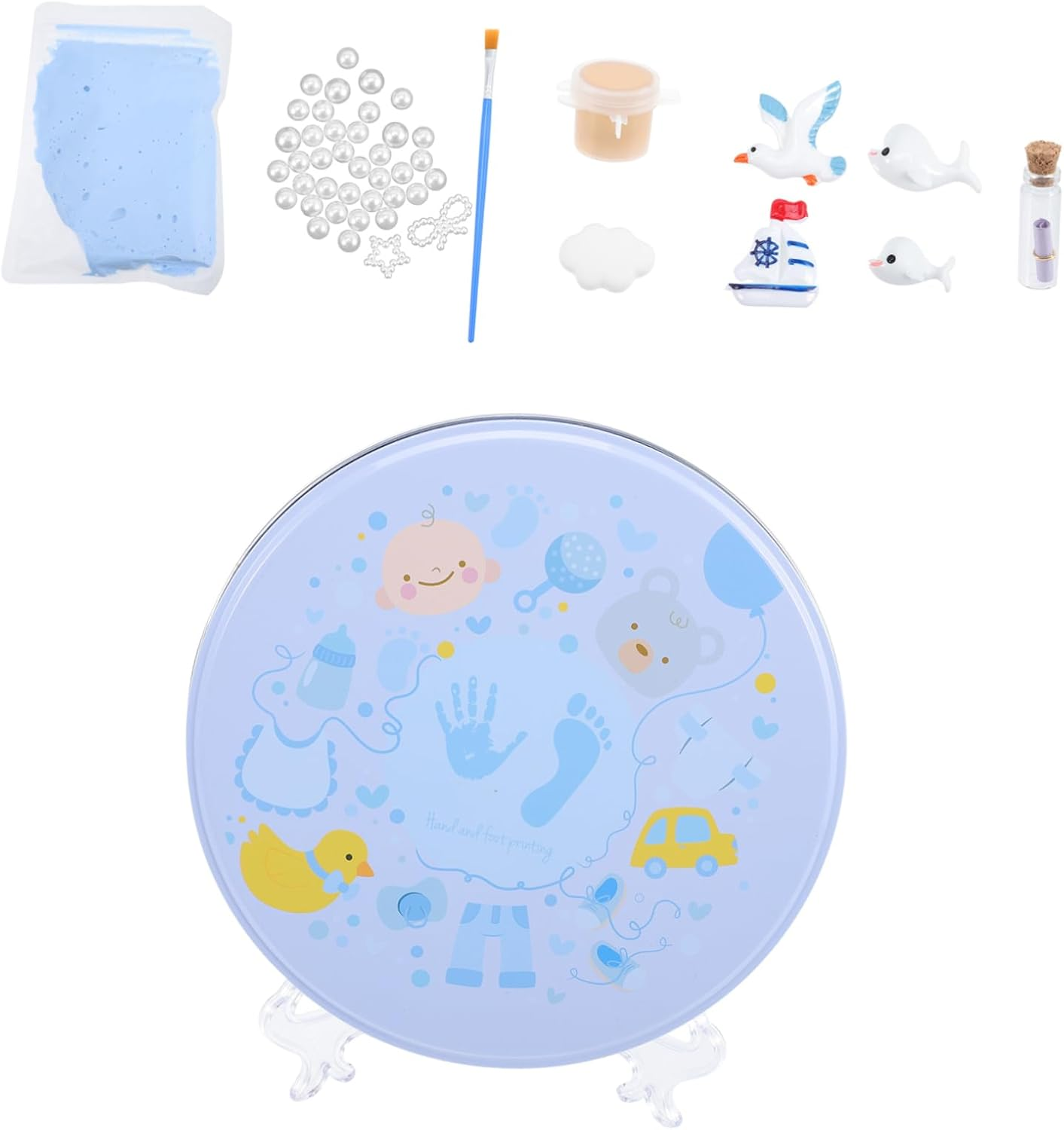 Hohopeti 1 Set Footprint Keepsake Kit Inkless Plaster Footprint Mold Casting for Newborns Present for Parents and Grandparents image number 4