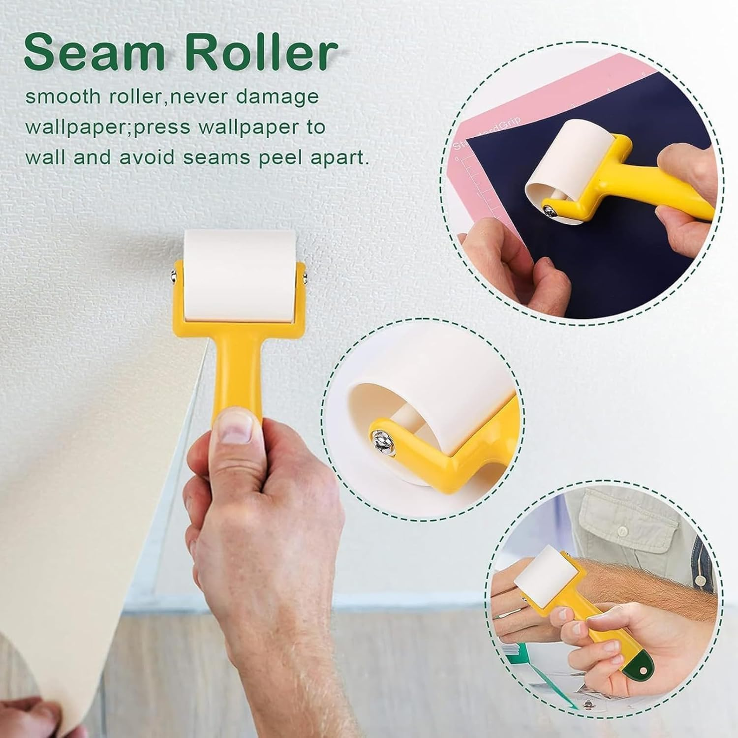 Songholee Complete 10Pcs Wallpaper Smoothing Tools Kit with Seam Roller, Hard Squeegee, Tape Measure, Craft Knife for Professional Installation(10Pcs) image number 3