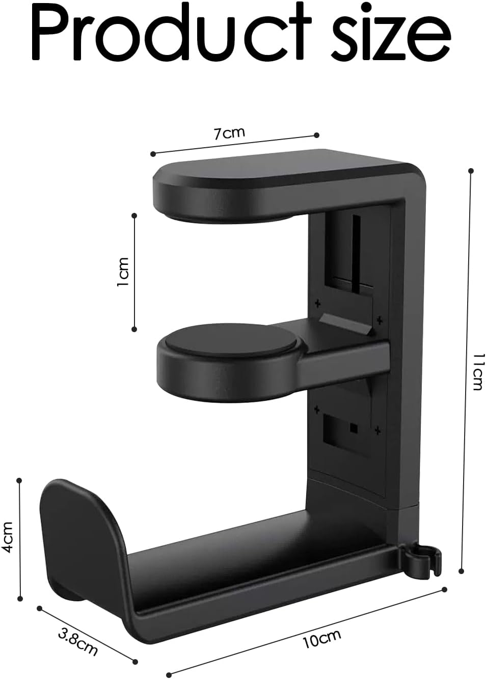 Headphone Stand, Desk Clamp for Headphone Holder with 360&deg; Swivel Hook, Adjustable Desk Clamp for Headset Holder, Suitable for All Headset Models (Black) image number 6