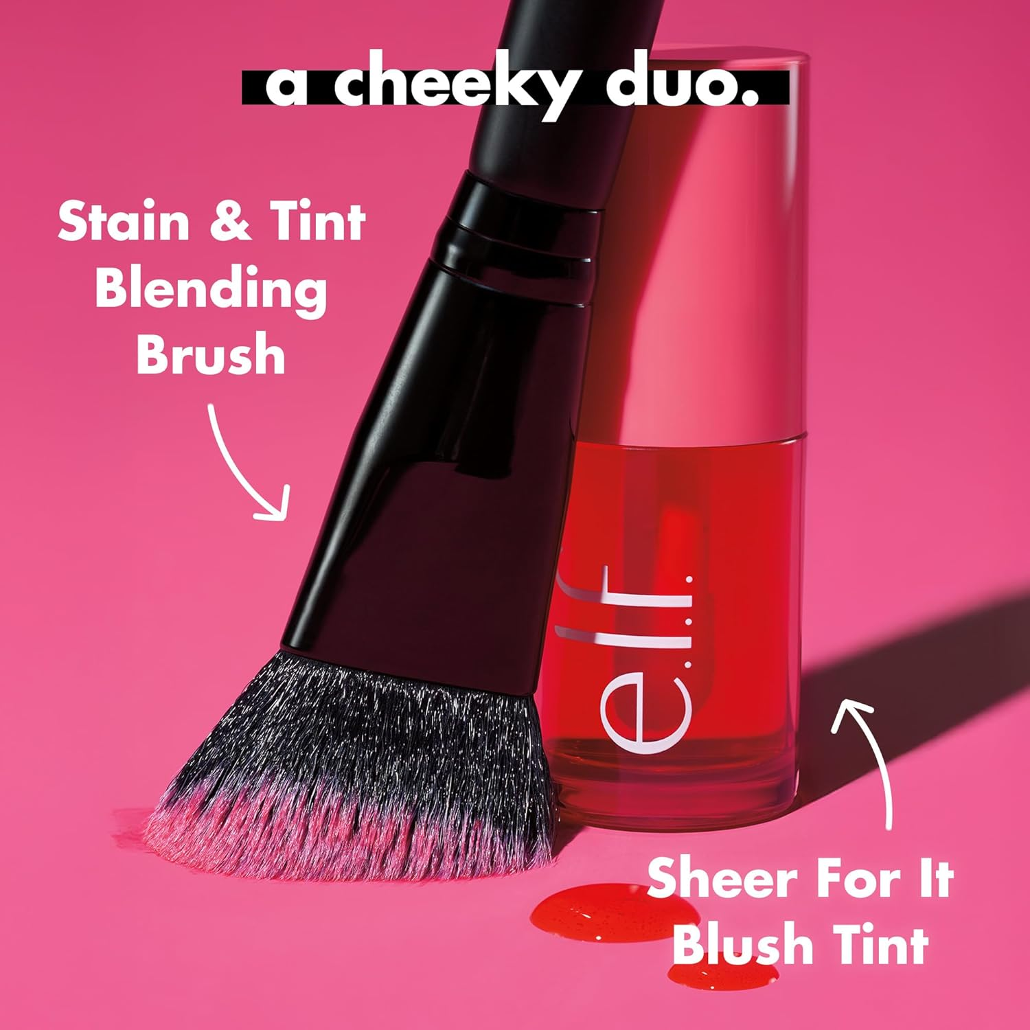 E.L.F. Sheer for It Blush Tint, Multi-Use, Long-Lasting Lip & Cheek Makeup, Creates a Natural Flush Finish, Vegan & Cruelty-Free, Left on Red image number 2
