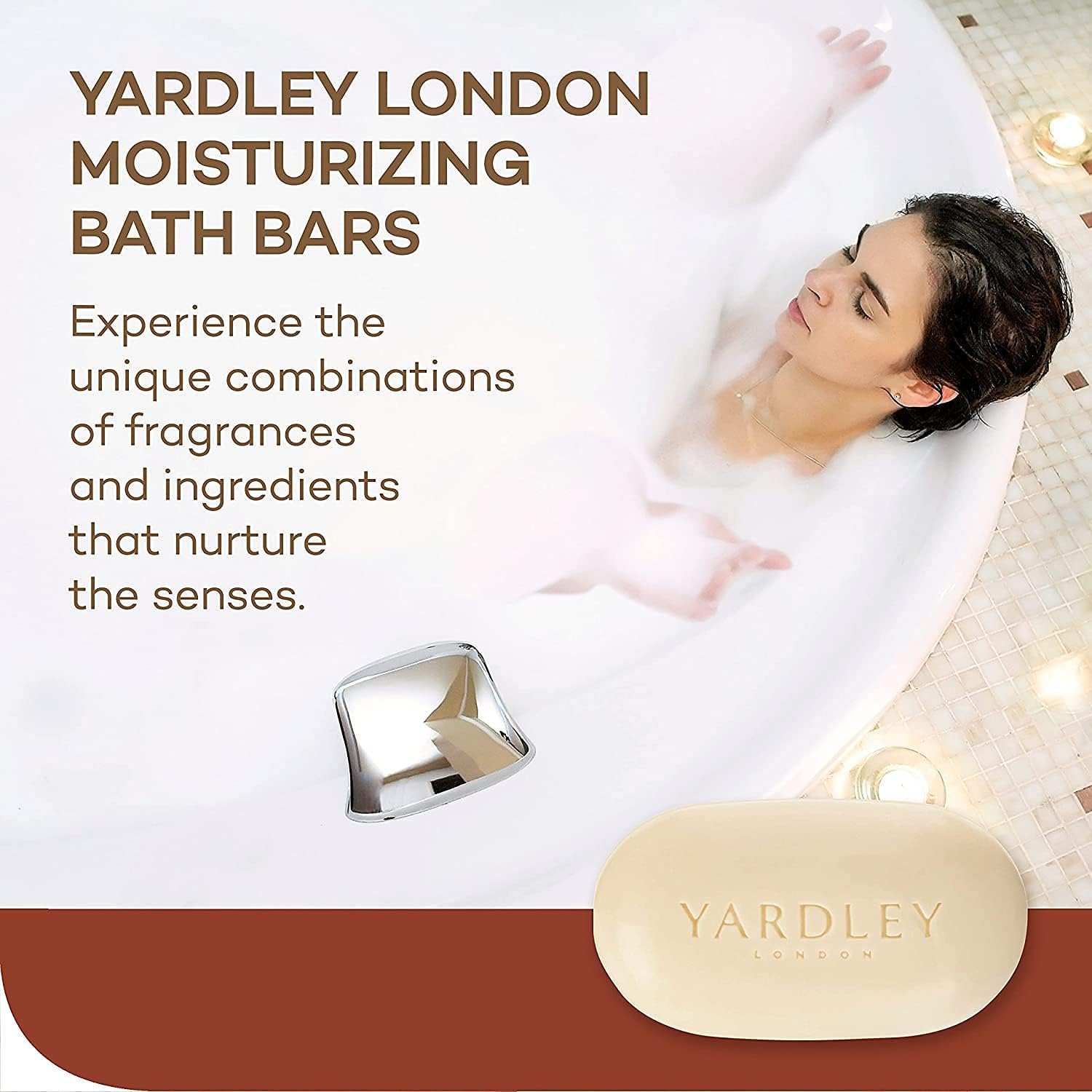 Yardley Moisturizing Bar Cocoa Butter 4.25 Oz (Pack of 6) image number 1