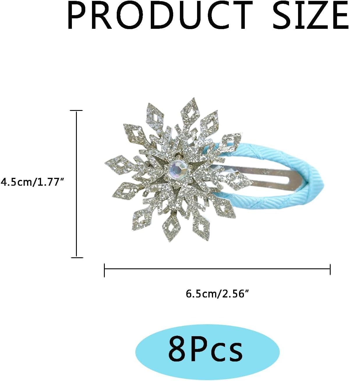 Snowflake Hair Clip Set, 8 Pieces Exquisite Christmas Snowflake Hair Clips, Snowflakes Hair Accessories Hair Clip with Shiny Rhinestones for Women Girls Winter Christmas Party Gift (F) image number 4