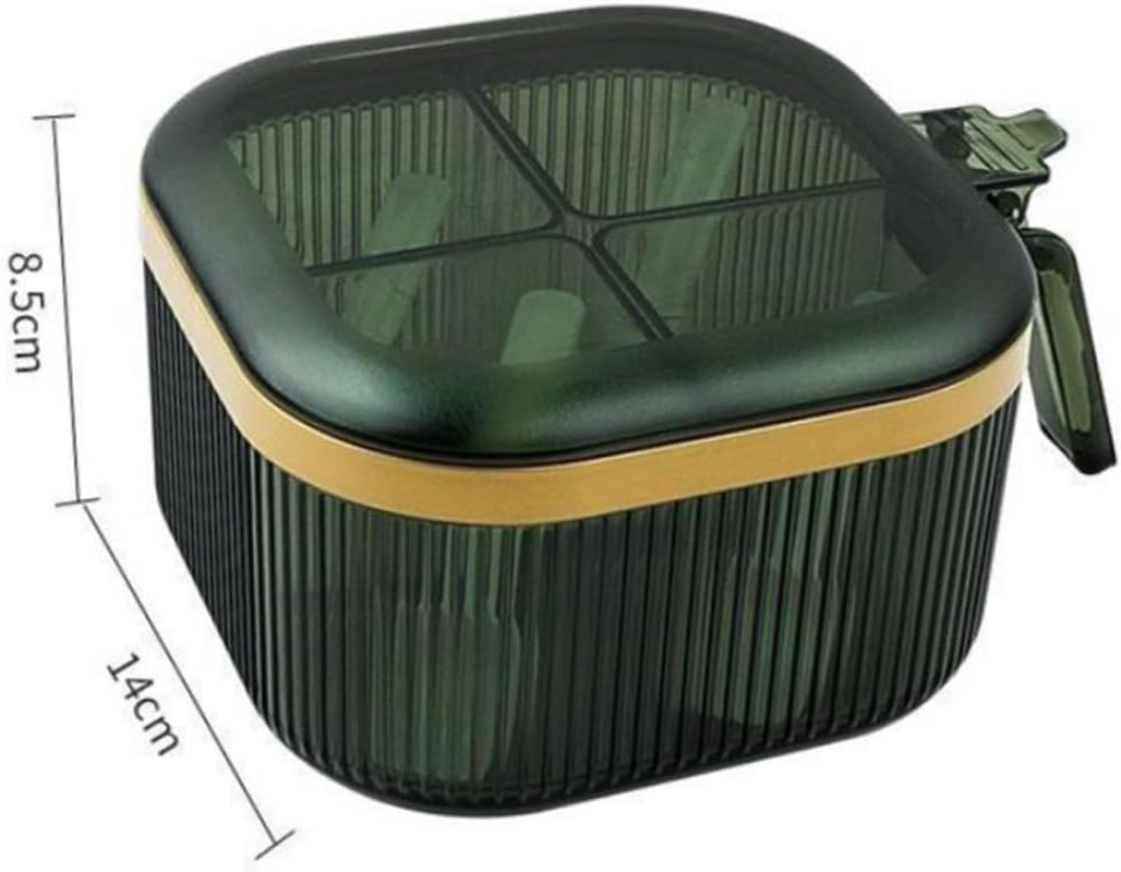 Hoement Seasoning Storage Box Pepper Salt Organizer for Kitchen Spice Box Spoon Condiment Container for Home Restaurant image number 2