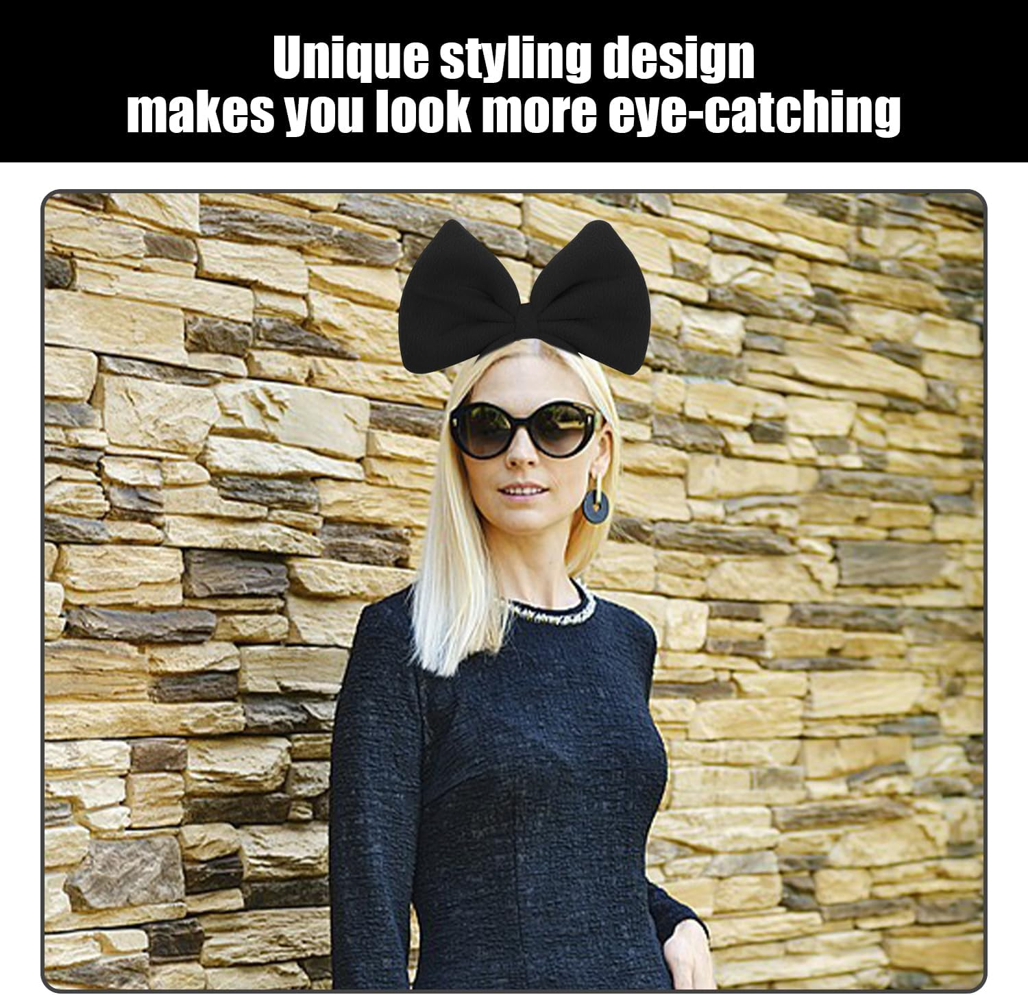 Pack of 2 Bugstadbands, Velvet Headbands, Party Clothing Accessories, Stylish Personalised Hair Accessories, Cute Headbands (Black, Red) image number 4