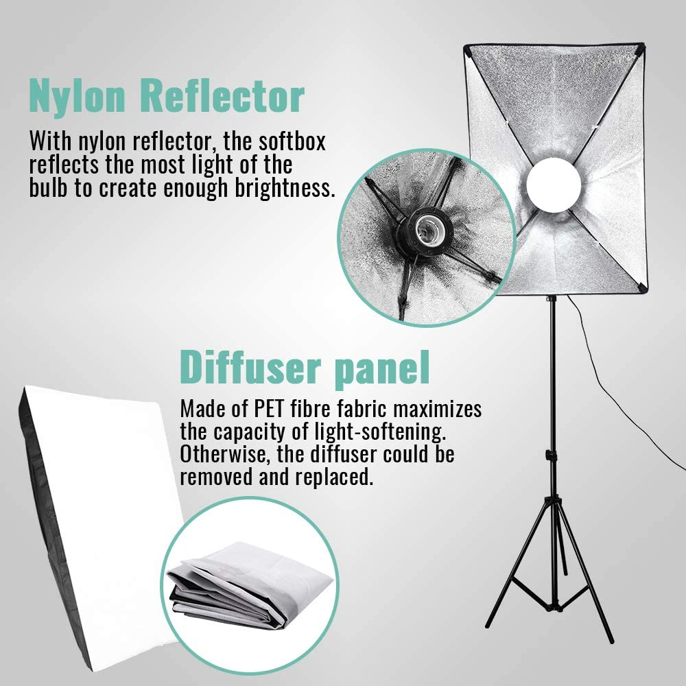 Photography Continuous Lighting Kit 85W 3200K-5500K Bi-Color Dimmable LED Softbox Lighting Kit with 3 Color Temperature for Photo Shooting, Portrait, Video image number 5