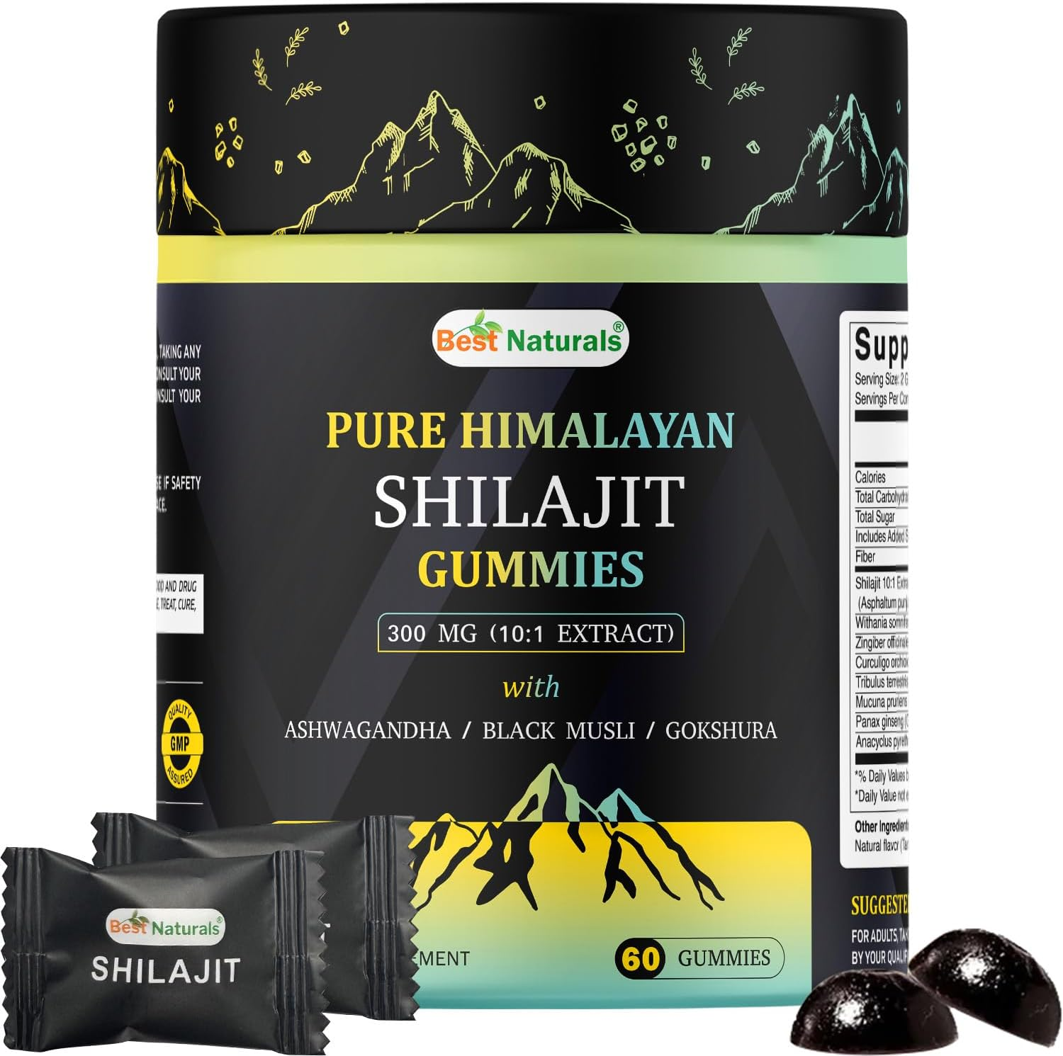 Best Naturtals Pure Himalayan Shilajit Gummies - 60 Ct - Made with Ashwagandha, Black Musli, and Gokshura image number 4