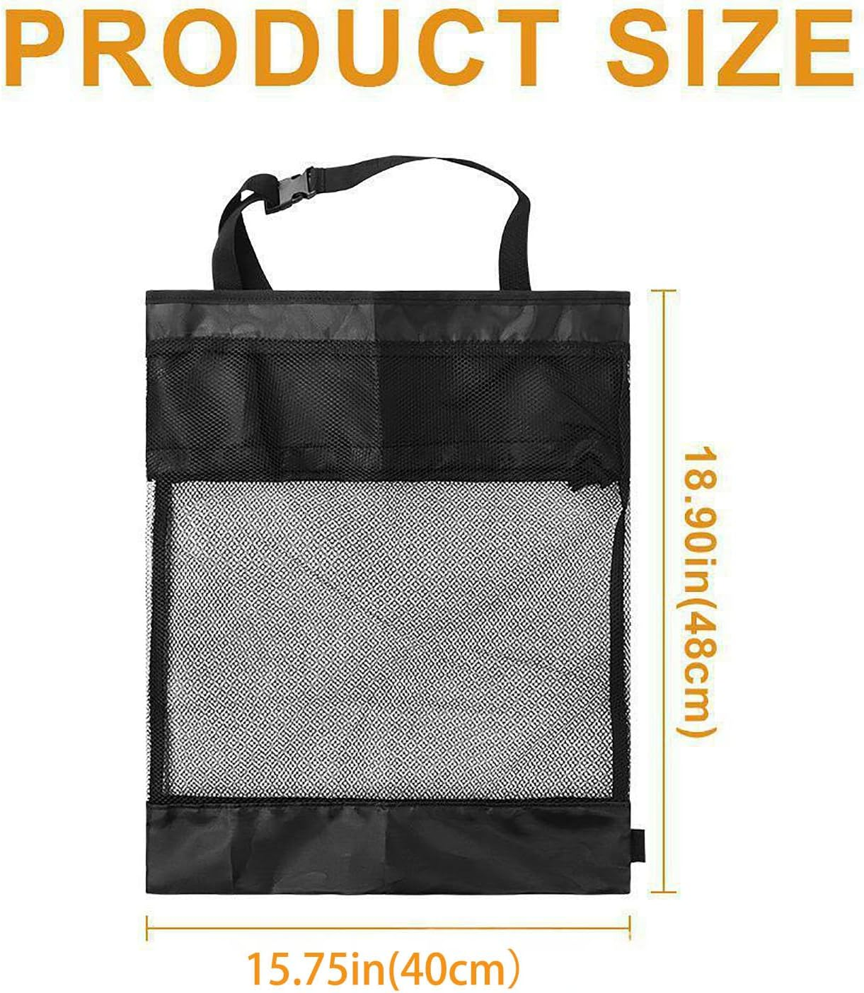 Golf Push Cart Storage Bag, Lightweight Polyester Golf Cart Accessories, Durable Push Pull Cart Organizer(Black) image number 3