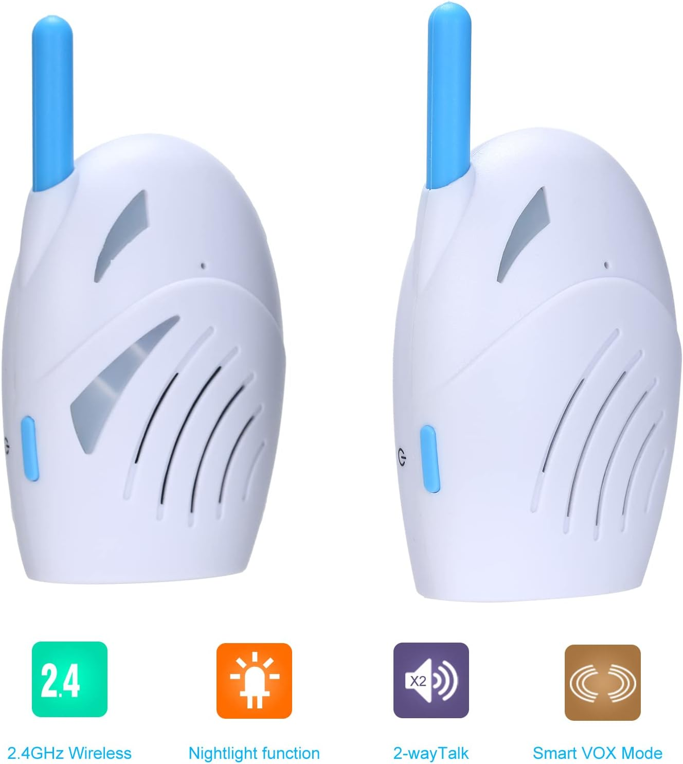 Portable 2.4Ghz Wireless Digital Audio Monitor, Crystal Clear Cry Detector, up to 250M Range image number 1